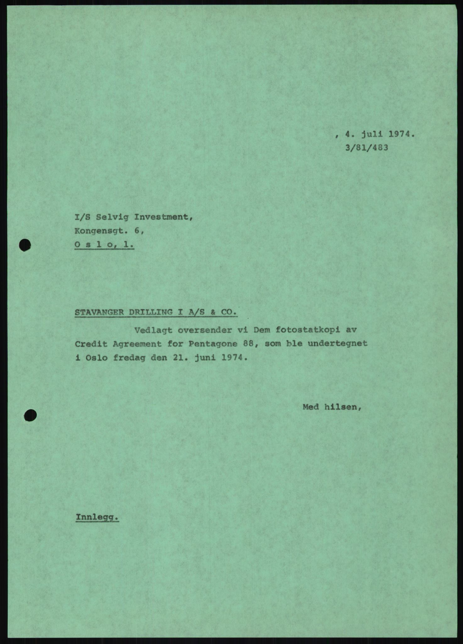 Pa 1503 - Stavanger Drilling AS, AV/SAST-A-101906/D/L0006: Korrespondanse og saksdokumenter, 1974-1984, p. 1112