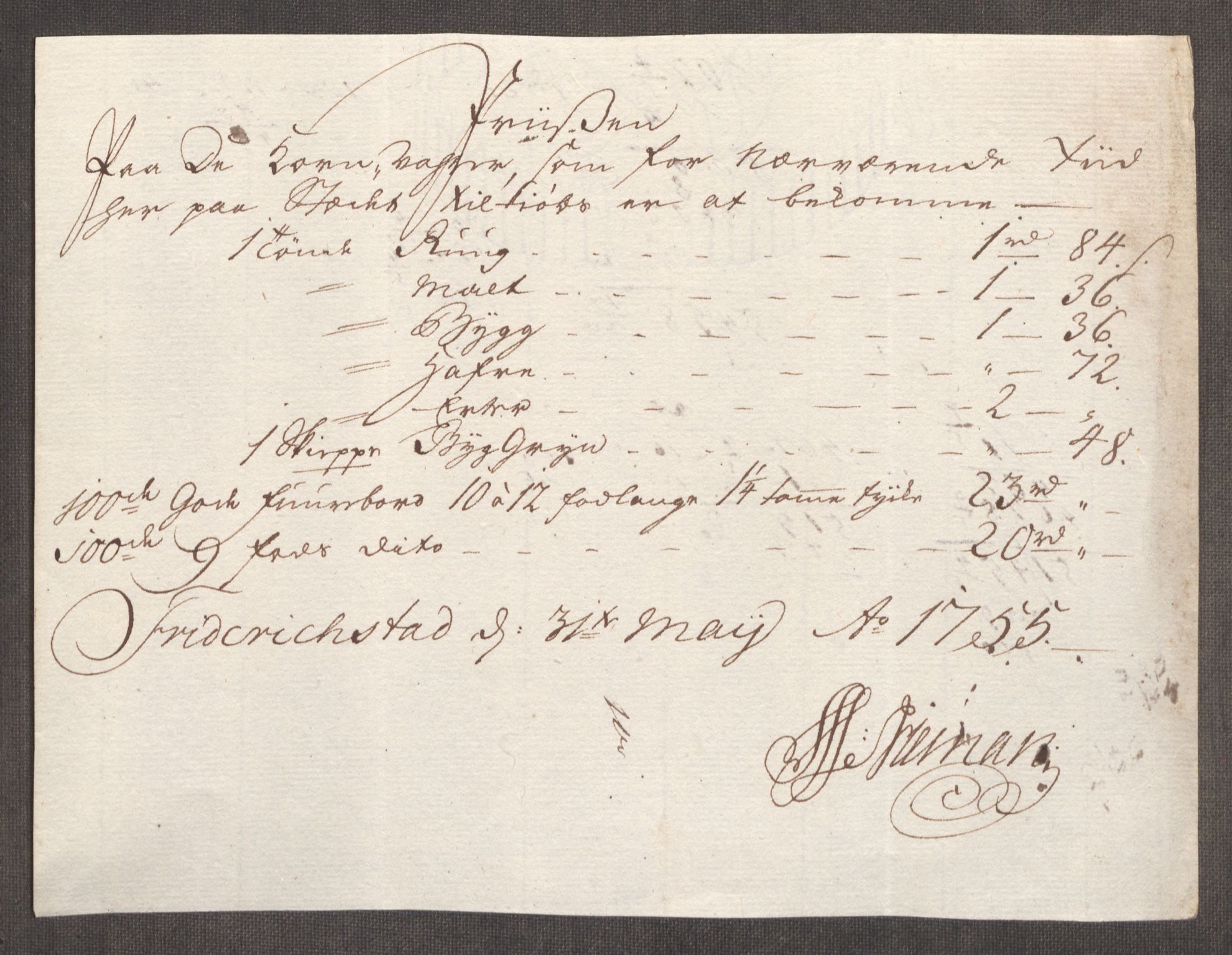 Rentekammeret inntil 1814, Realistisk ordnet avdeling, AV/RA-EA-4070/Oe/L0005: [Ø1]: Priskuranter, 1753-1757, p. 363