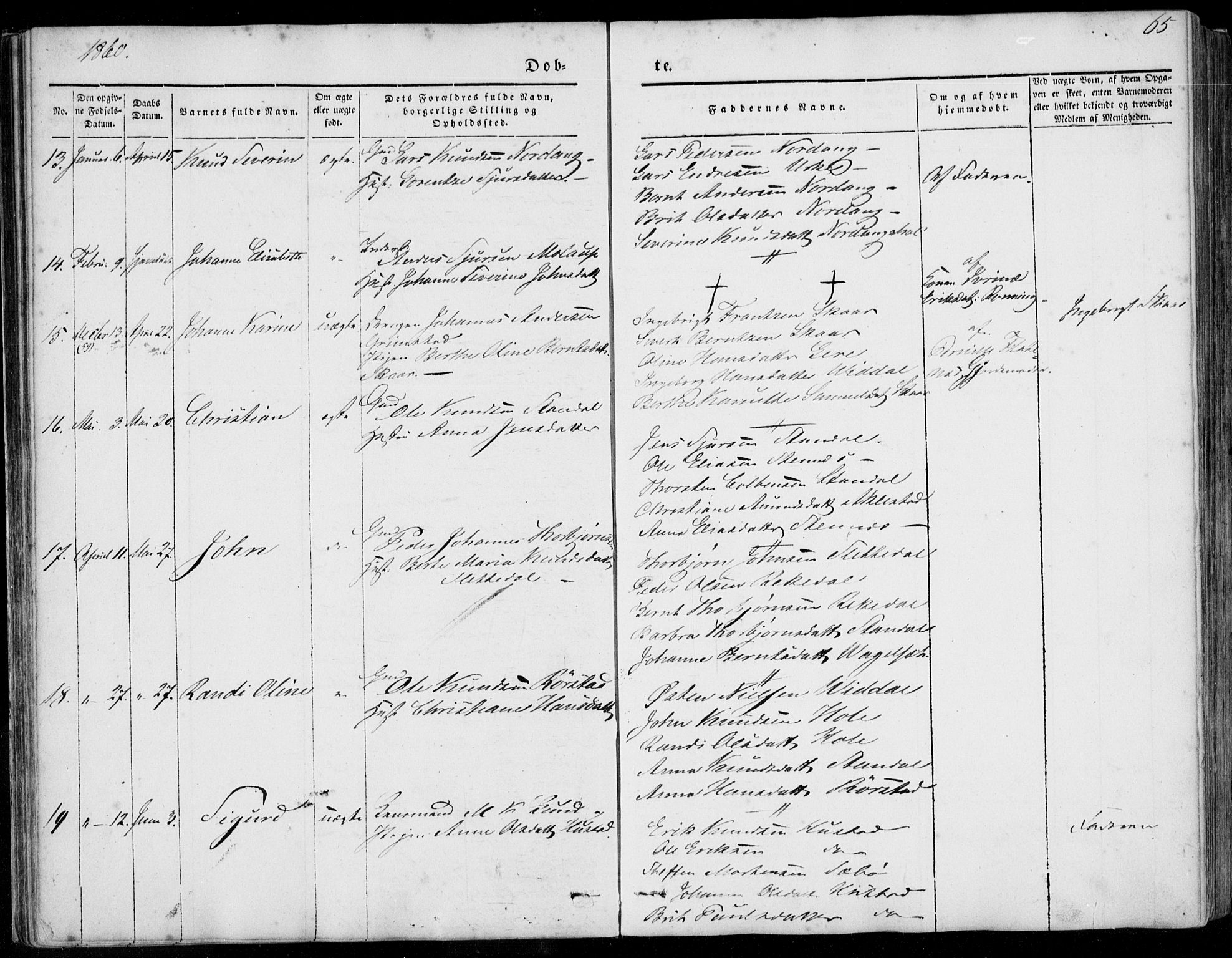 Ministerialprotokoller, klokkerbøker og fødselsregistre - Møre og Romsdal, AV/SAT-A-1454/515/L0209: Parish register (official) no. 515A05, 1847-1868, p. 65