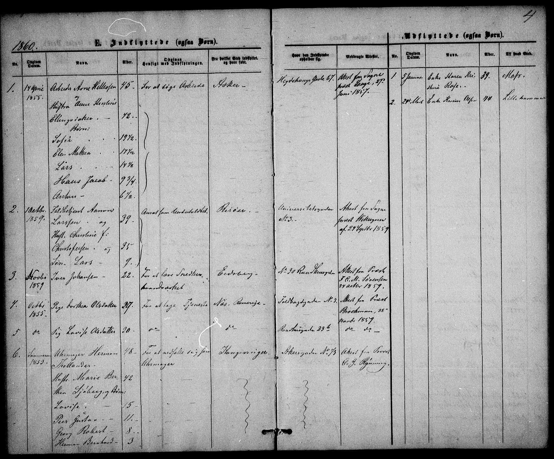 Trefoldighet prestekontor Kirkebøker, AV/SAO-A-10882/F/Fe/L0001: Parish register (official) no. V 1, 1858-1887, p. 4