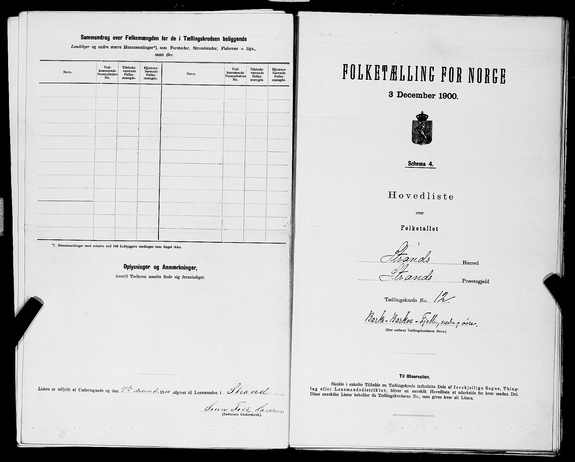 SAST, 1900 census for Strand, 1900, p. 49