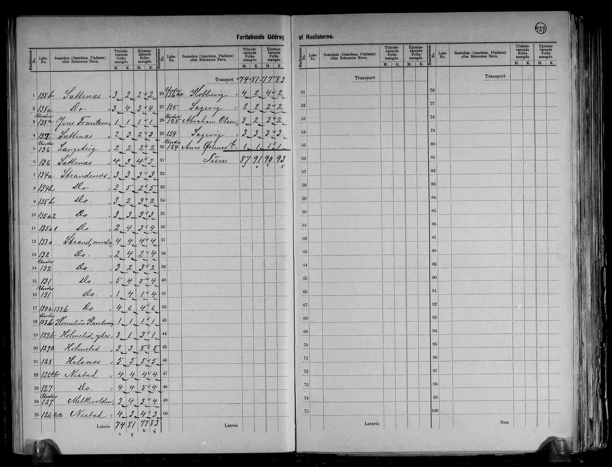 RA, 1891 census for 1429 Ytre Holmedal, 1891, p. 26