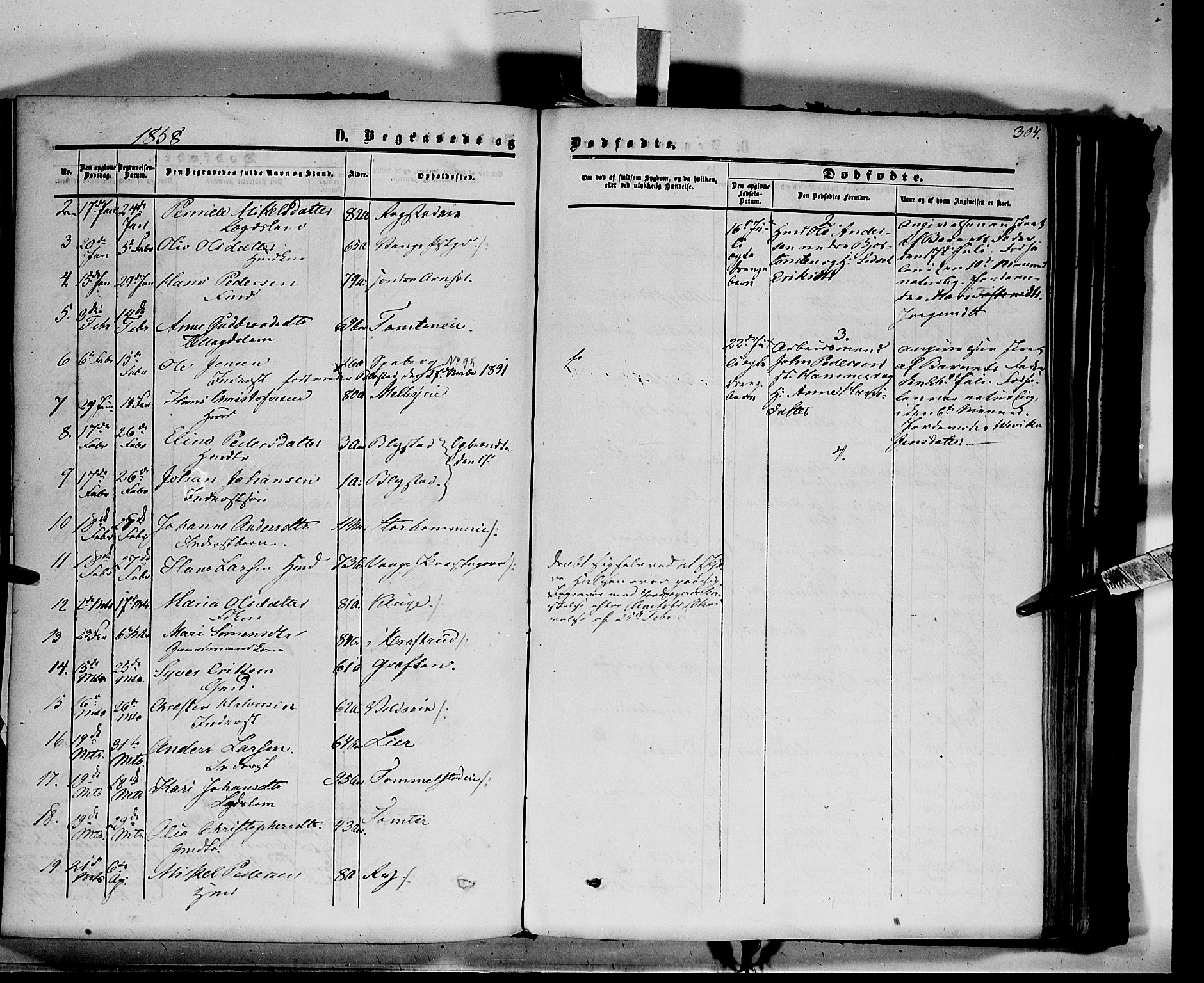 Vang prestekontor, Hedmark, SAH/PREST-008/H/Ha/Haa/L0012: Parish register (official) no. 12, 1855-1870, p. 304