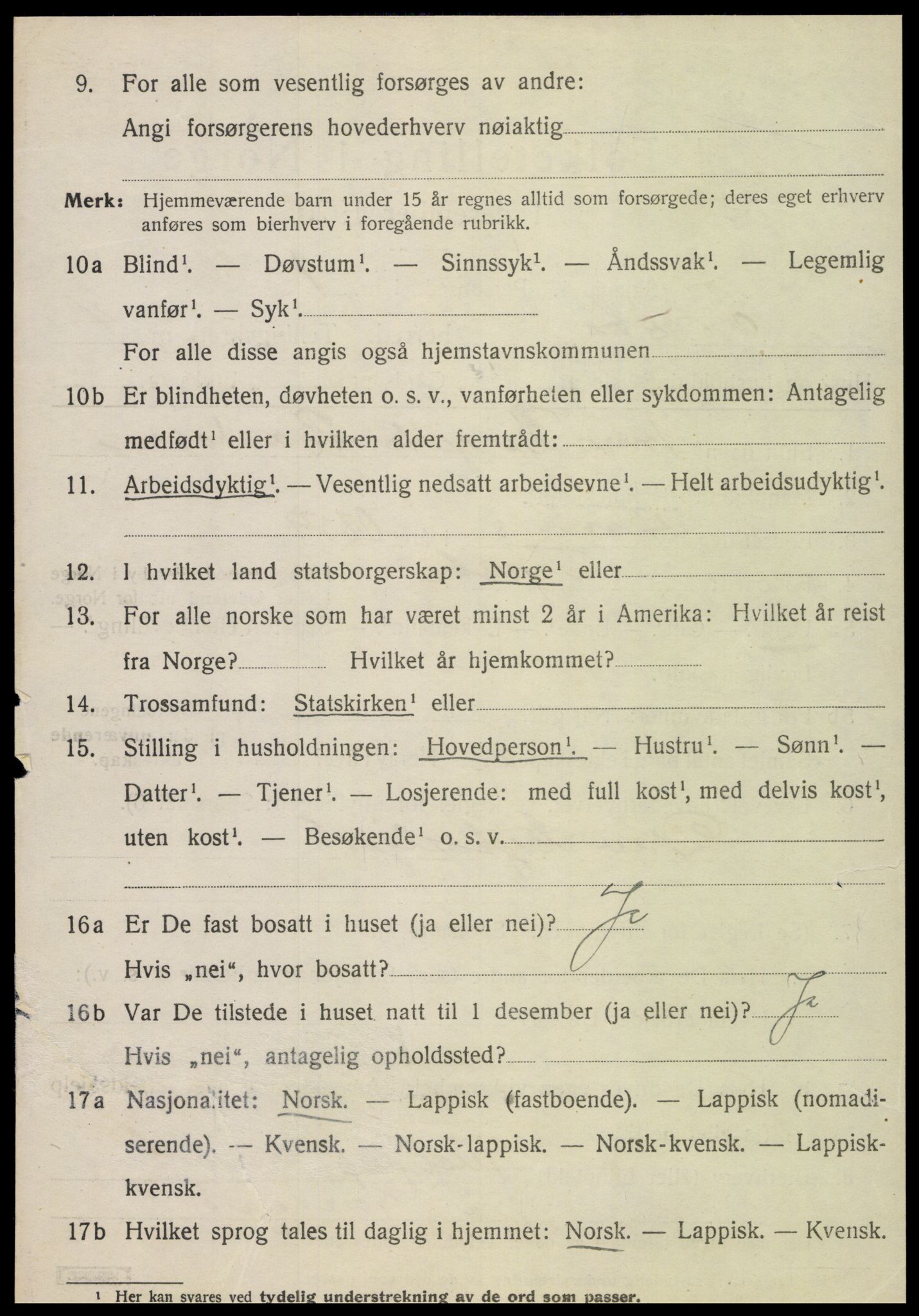 SAT, 1920 census for Frosta, 1920, p. 5831