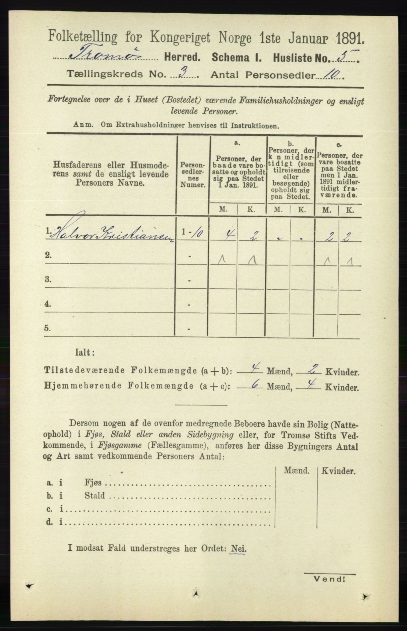 RA, 1891 census for 0921 Tromøy, 1891, p. 895