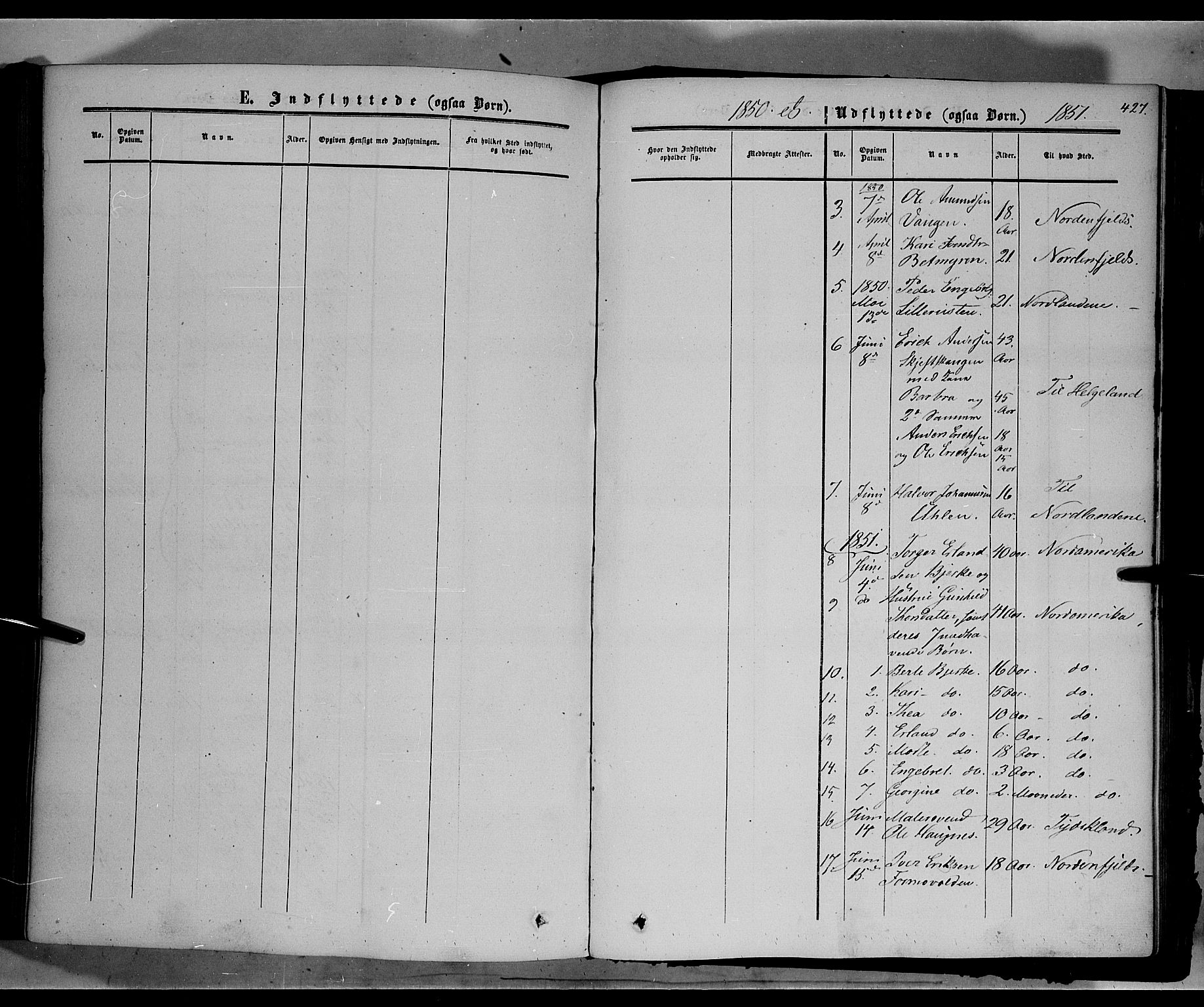 Sør-Fron prestekontor, SAH/PREST-010/H/Ha/Haa/L0001: Parish register (official) no. 1, 1849-1863, p. 427
