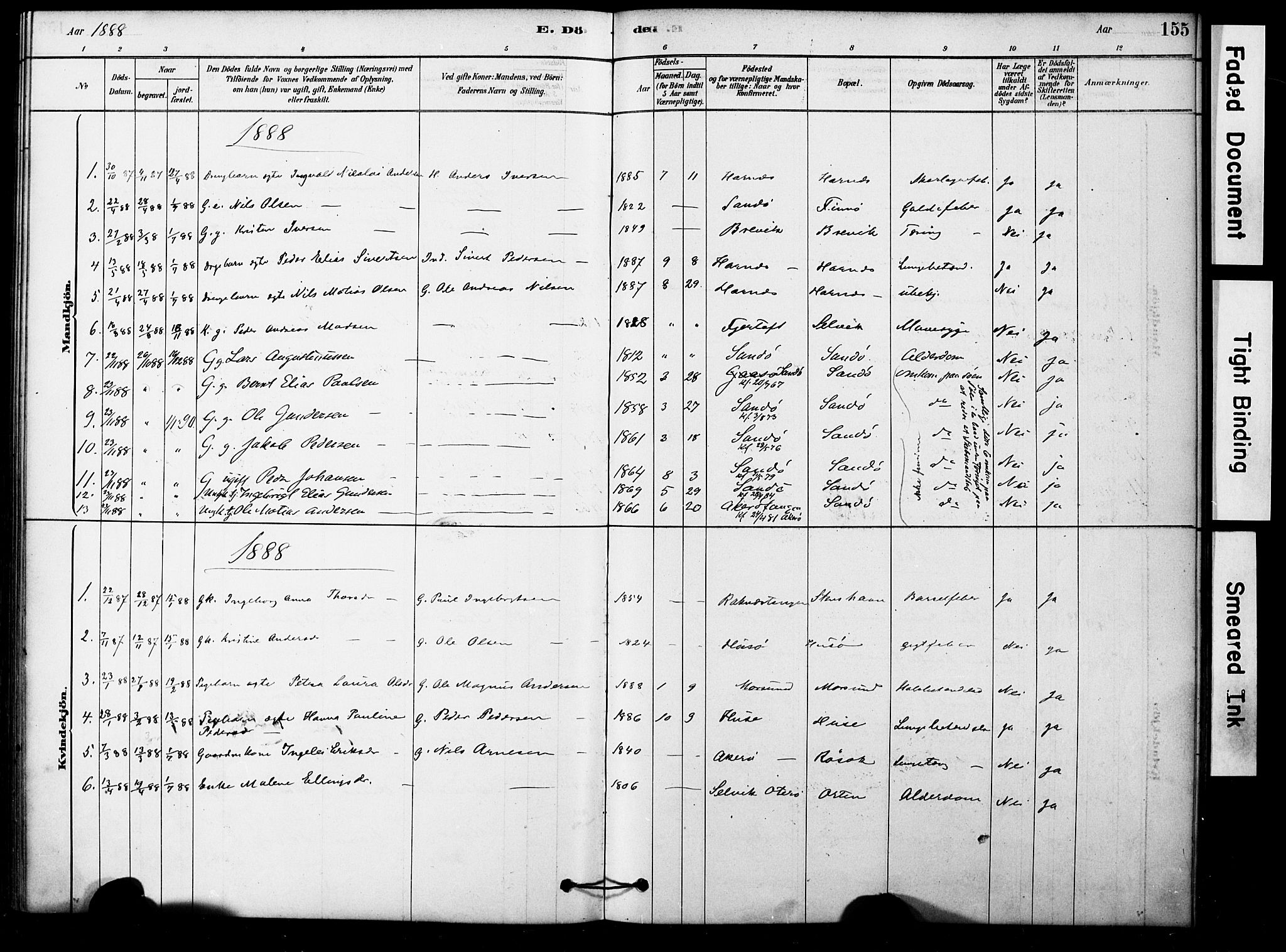 Ministerialprotokoller, klokkerbøker og fødselsregistre - Møre og Romsdal, AV/SAT-A-1454/561/L0729: Parish register (official) no. 561A03, 1878-1900, p. 155