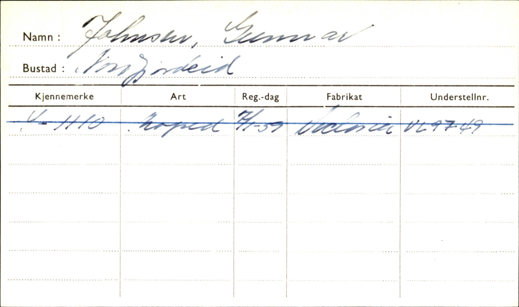 Statens vegvesen, Sogn og Fjordane vegkontor, AV/SAB-A-5301/4/F/L0001A: Eigarregister Fjordane til 1.6.1961, 1930-1961, p. 963