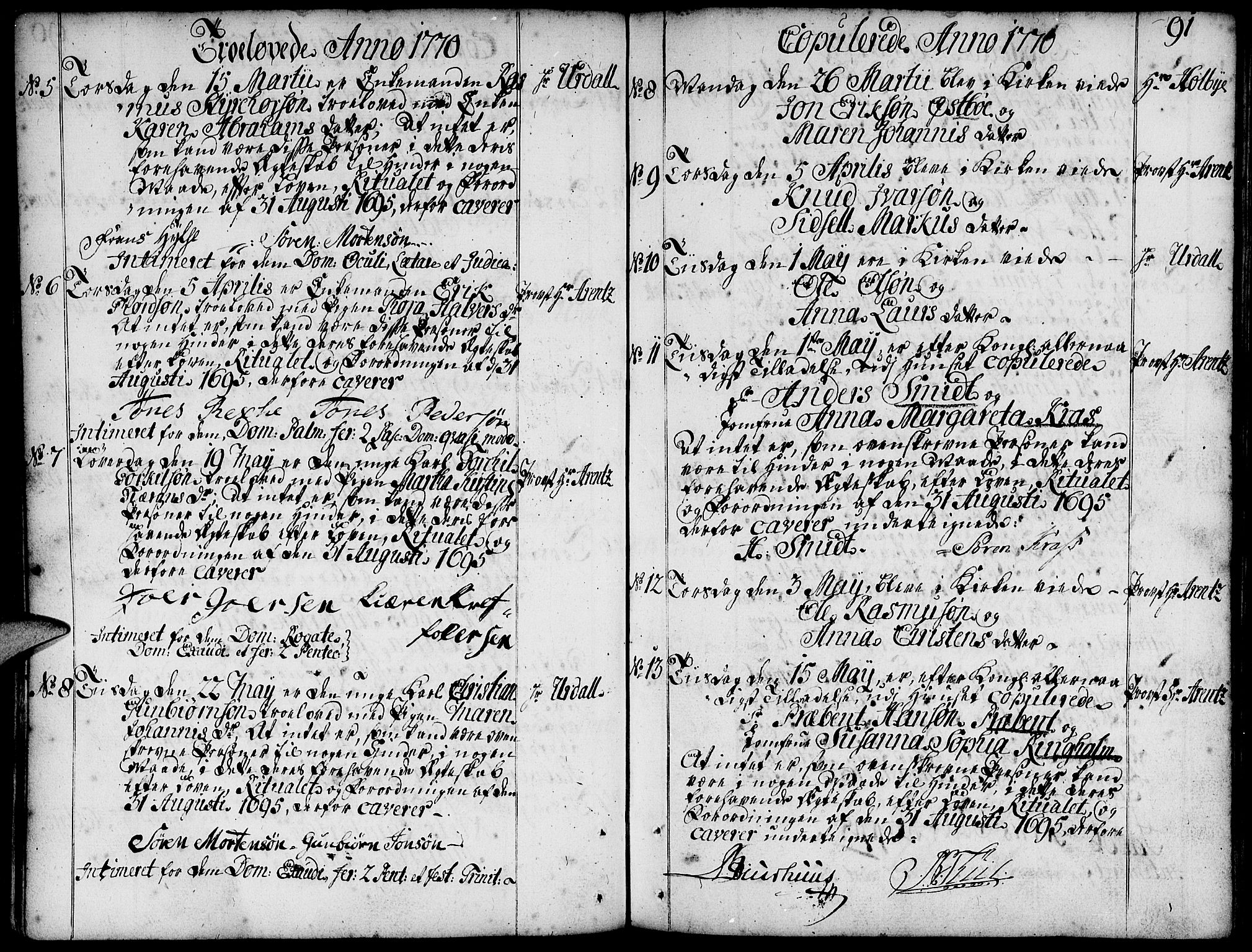 Domkirken sokneprestkontor, SAST/A-101812/001/30/30BA/L0004: Parish register (official) no. A 4, 1744-1782, p. 91