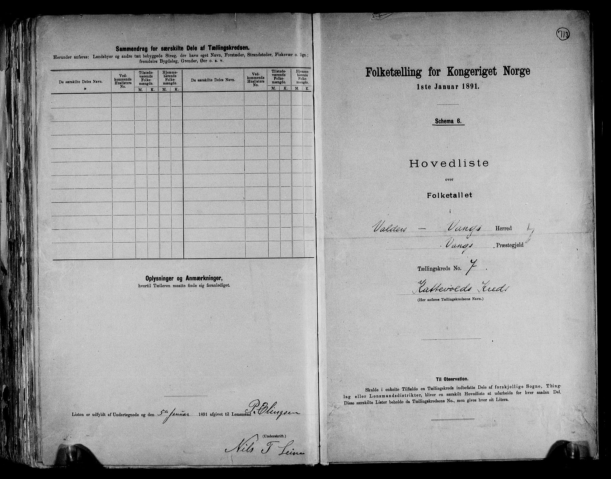 RA, 1891 census for 0545 Vang, 1891, p. 17