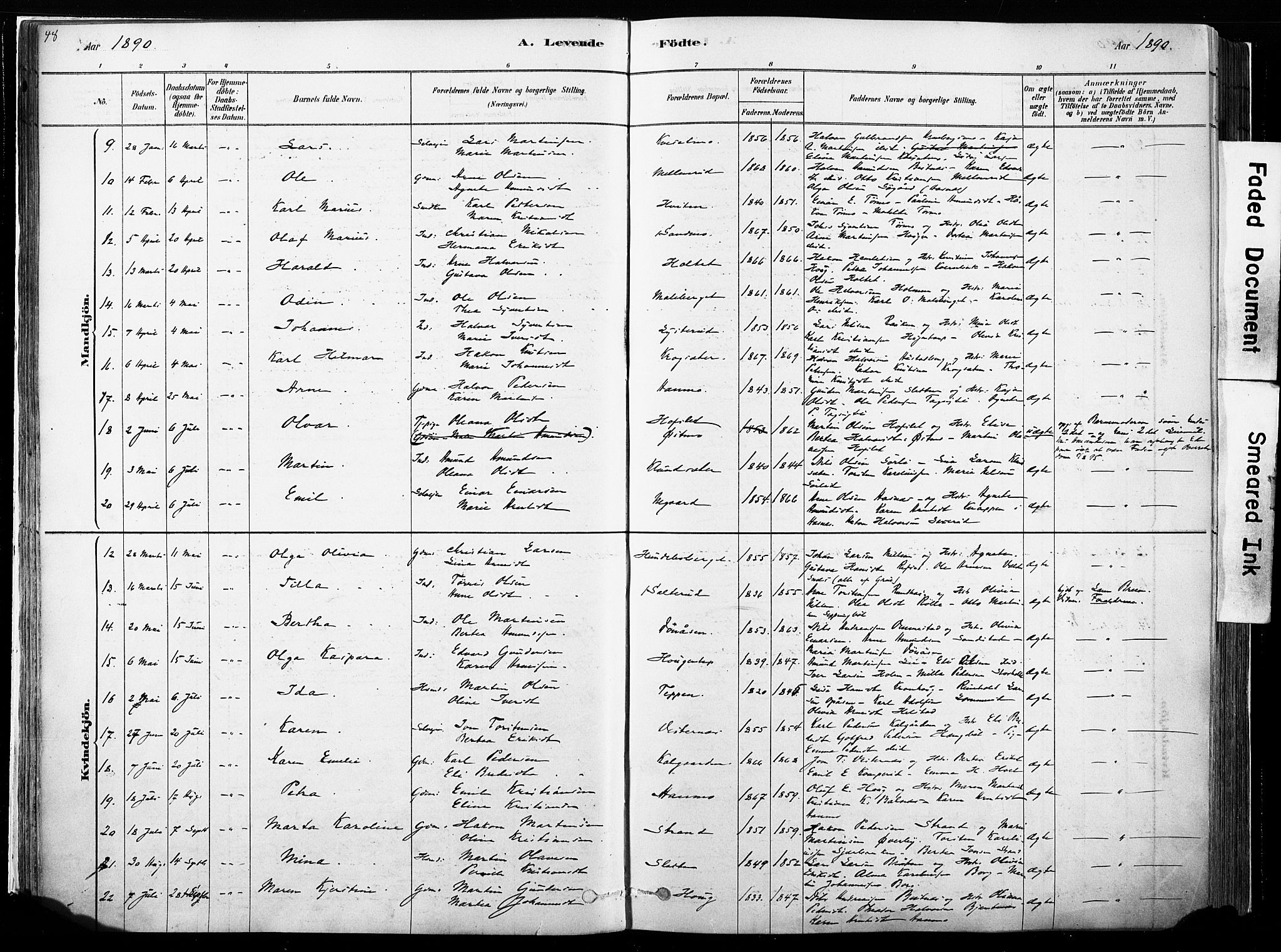 Hof prestekontor, AV/SAH-PREST-038/H/Ha/Haa/L0010: Parish register (official) no. 10, 1878-1909, p. 48