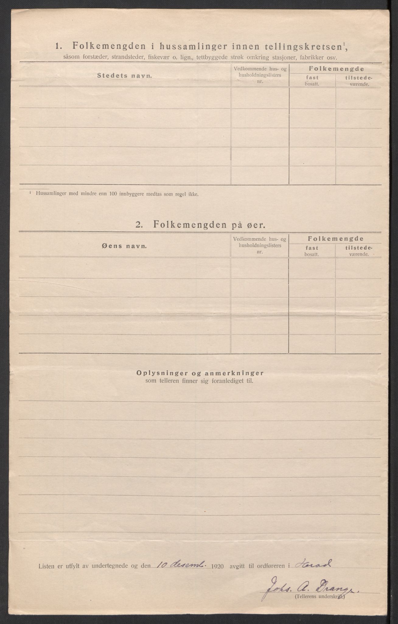 SAK, 1920 census for Herad, 1920, p. 11