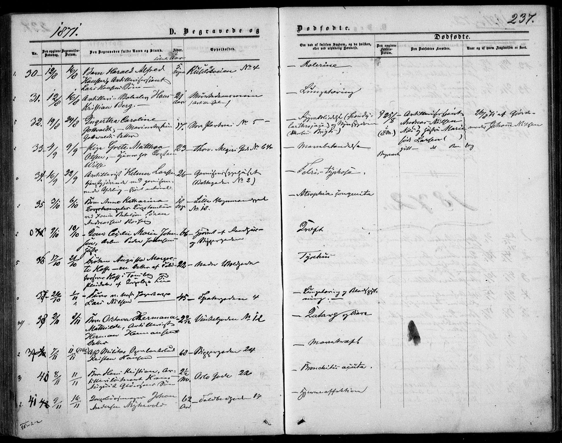 Garnisonsmenigheten Kirkebøker, AV/SAO-A-10846/F/Fa/L0011: Parish register (official) no. 11, 1870-1880, p. 237