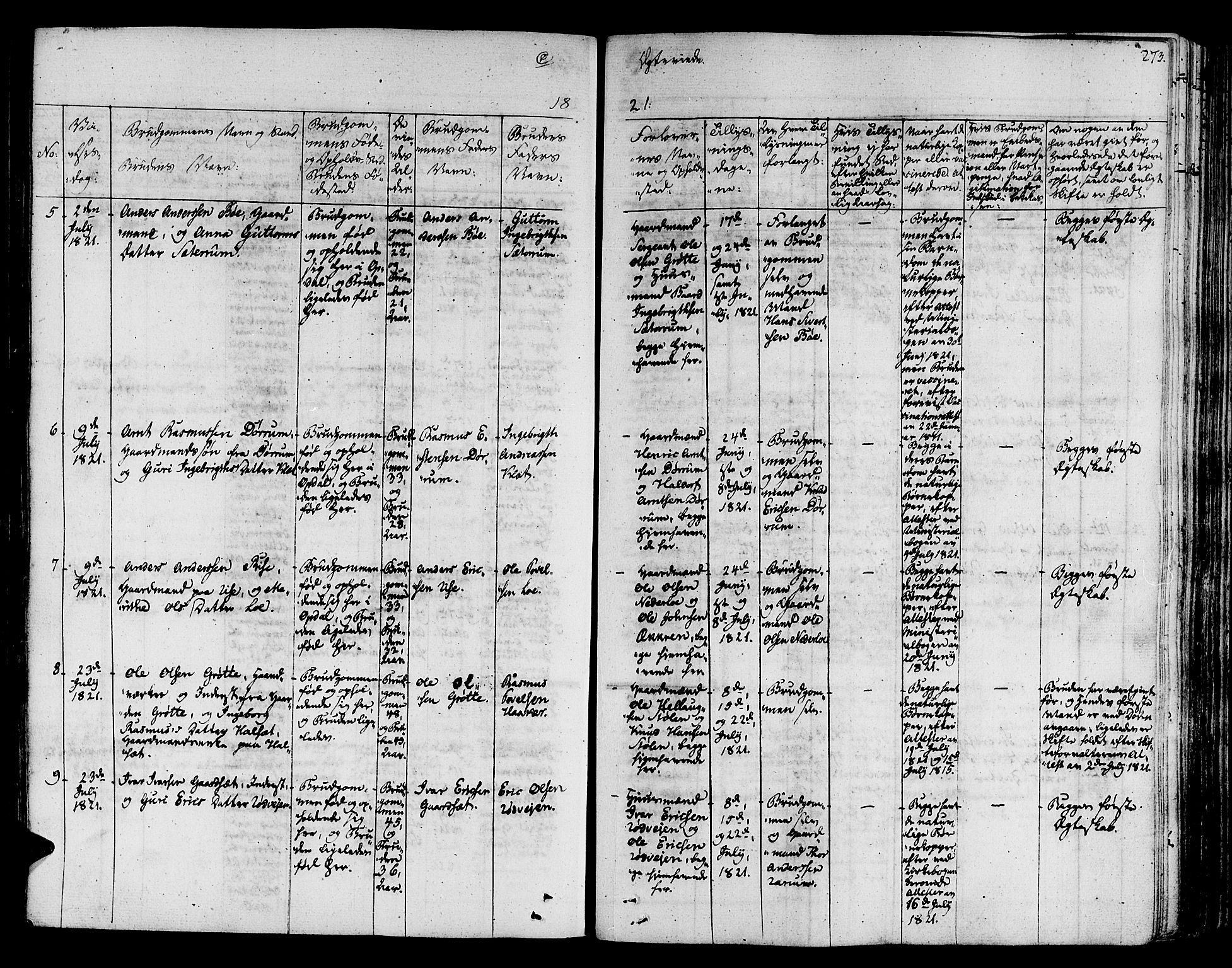 Ministerialprotokoller, klokkerbøker og fødselsregistre - Sør-Trøndelag, SAT/A-1456/678/L0897: Parish register (official) no. 678A06-07, 1821-1847, p. 273