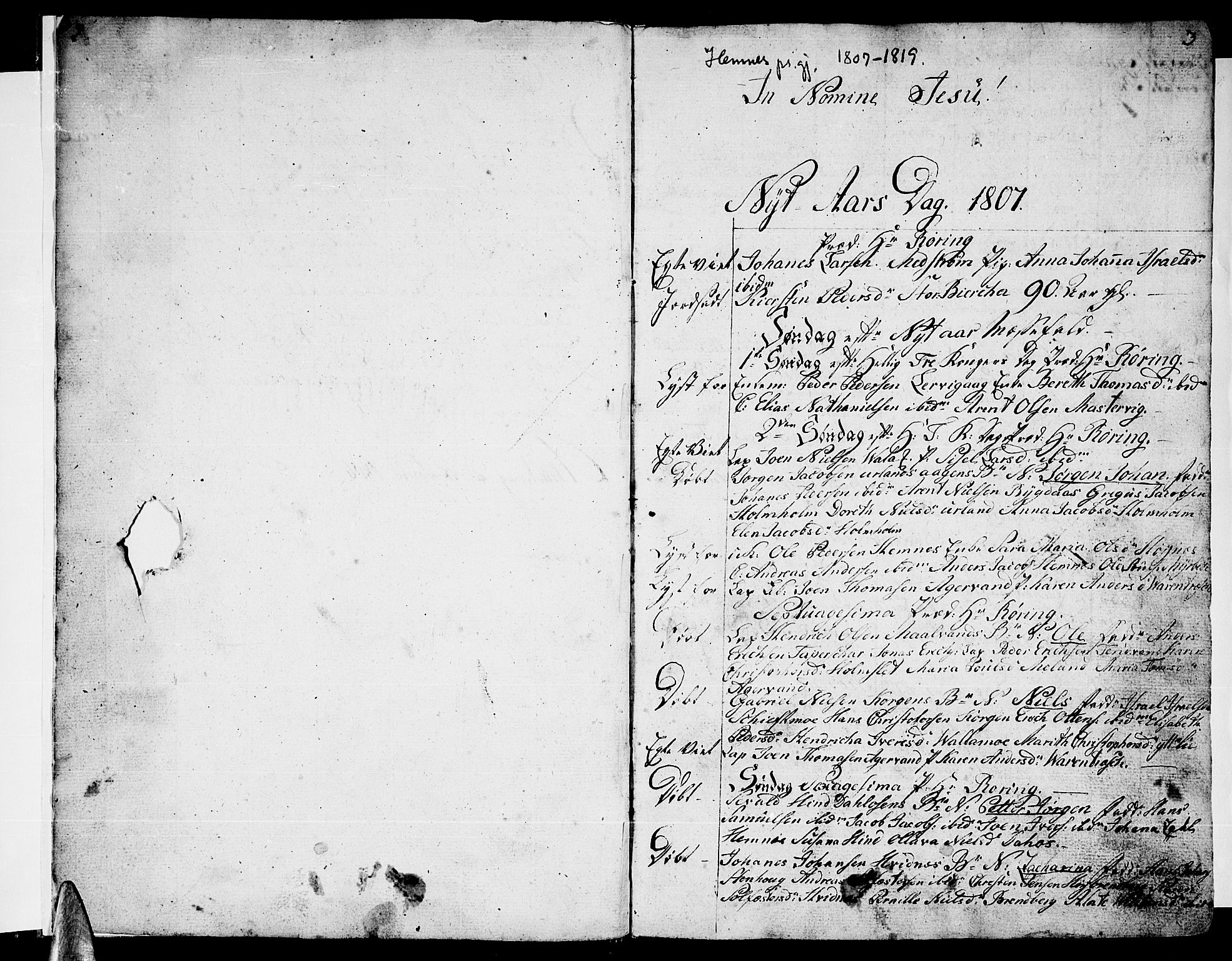 Ministerialprotokoller, klokkerbøker og fødselsregistre - Nordland, SAT/A-1459/825/L0351: Parish register (official) no. 825A06 /1, 1807-1831, p. 2-3