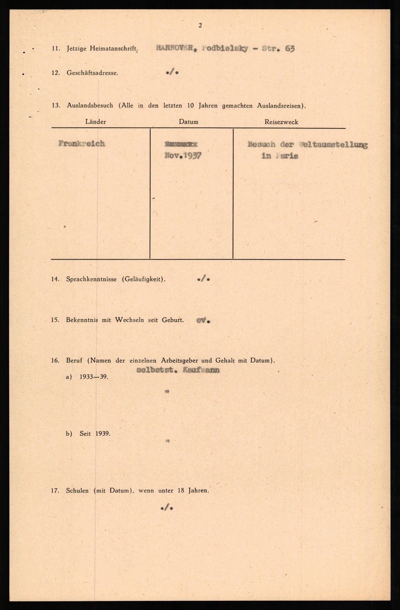 Forsvaret, Forsvarets overkommando II, AV/RA-RAFA-3915/D/Db/L0023: CI Questionaires. Tyske okkupasjonsstyrker i Norge. Tyskere., 1945-1946, p. 324