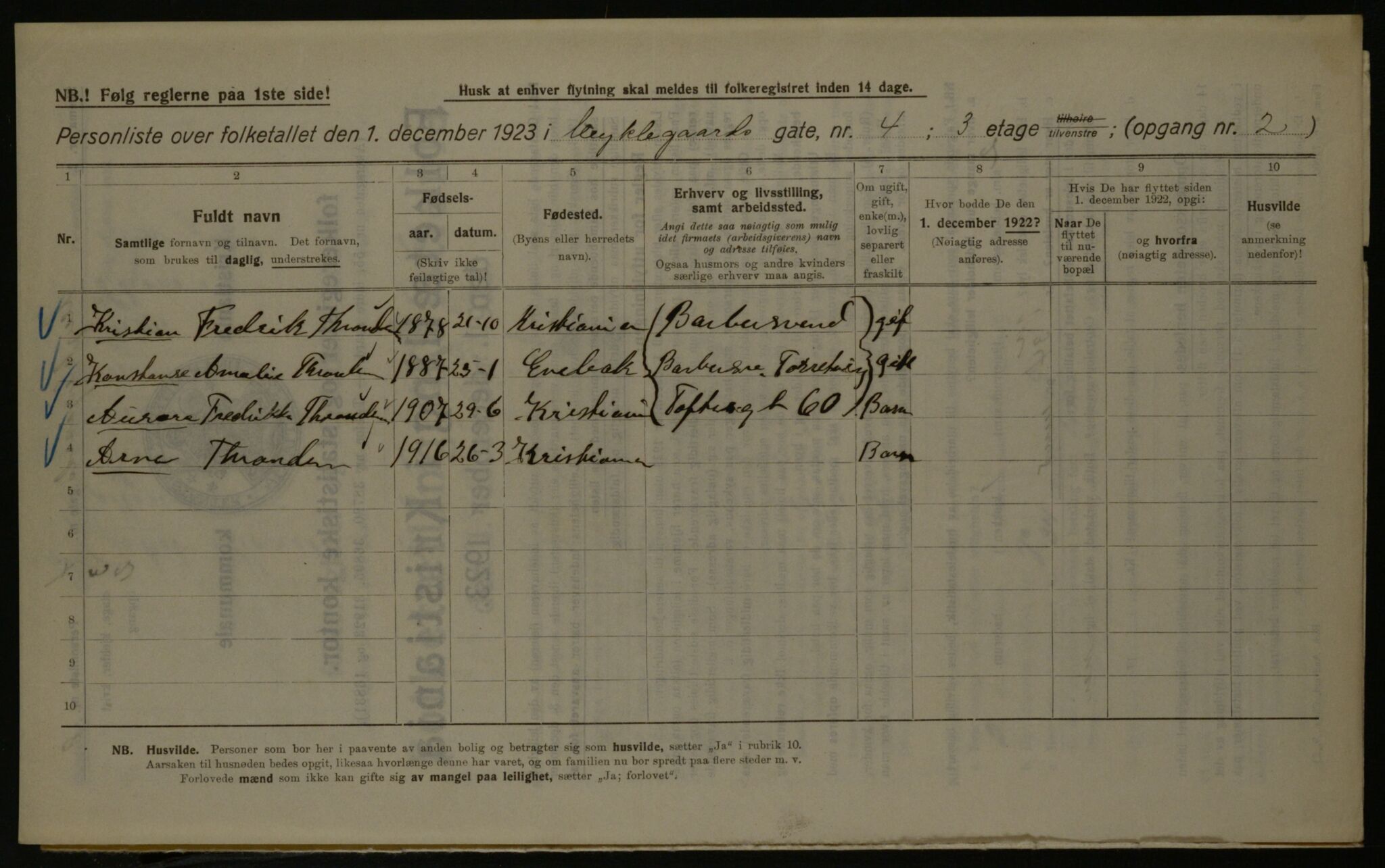 OBA, Municipal Census 1923 for Kristiania, 1923, p. 75273