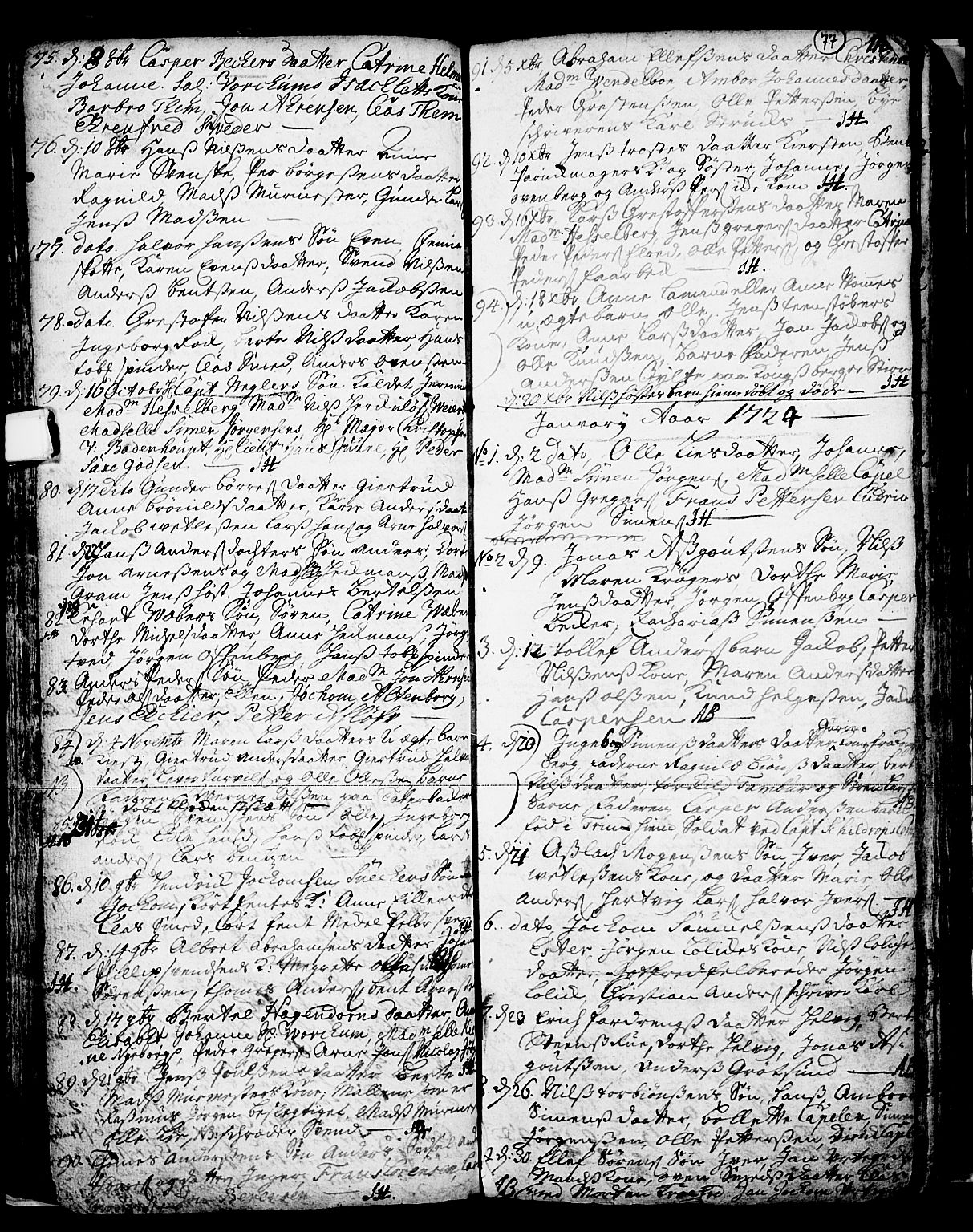 Skien kirkebøker, SAKO/A-302/F/Fa/L0002: Parish register (official) no. 2, 1716-1757, p. 77