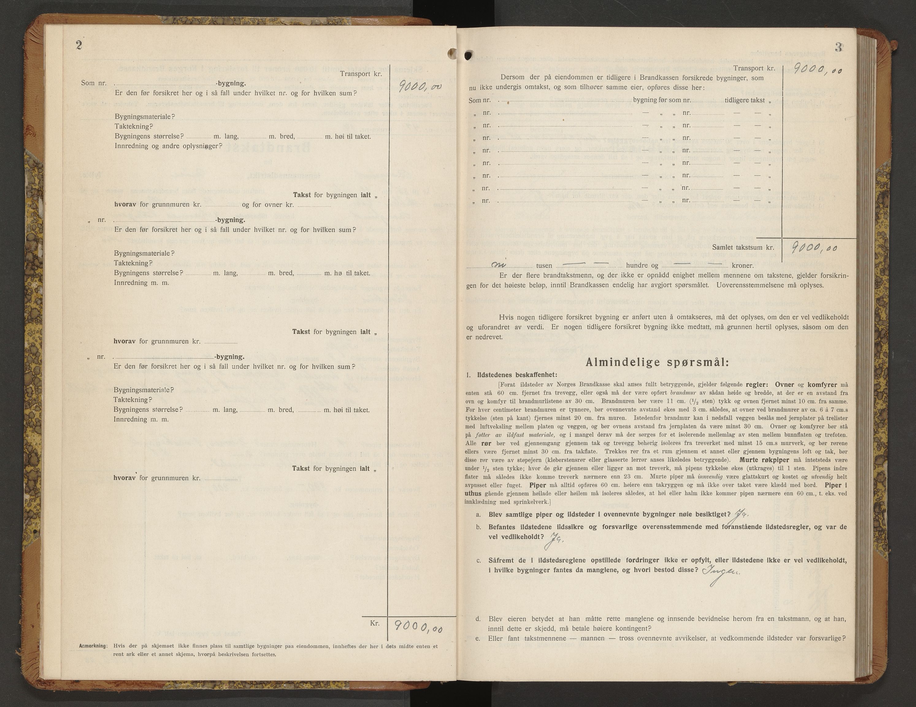 Norges Brannkasse Borgund, AV/SAT-A-5495/Fb/L0002: Branntakstprotokoll, 1935-1940, p. 2-3