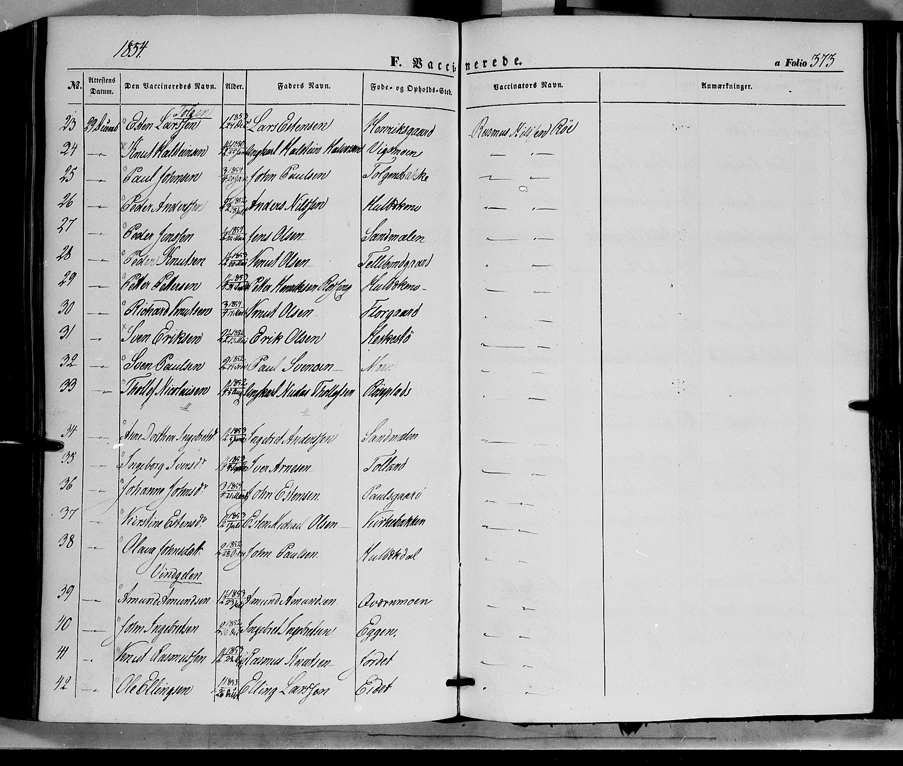 Tolga prestekontor, AV/SAH-PREST-062/K/L0006: Parish register (official) no. 6, 1852-1876, p. 373