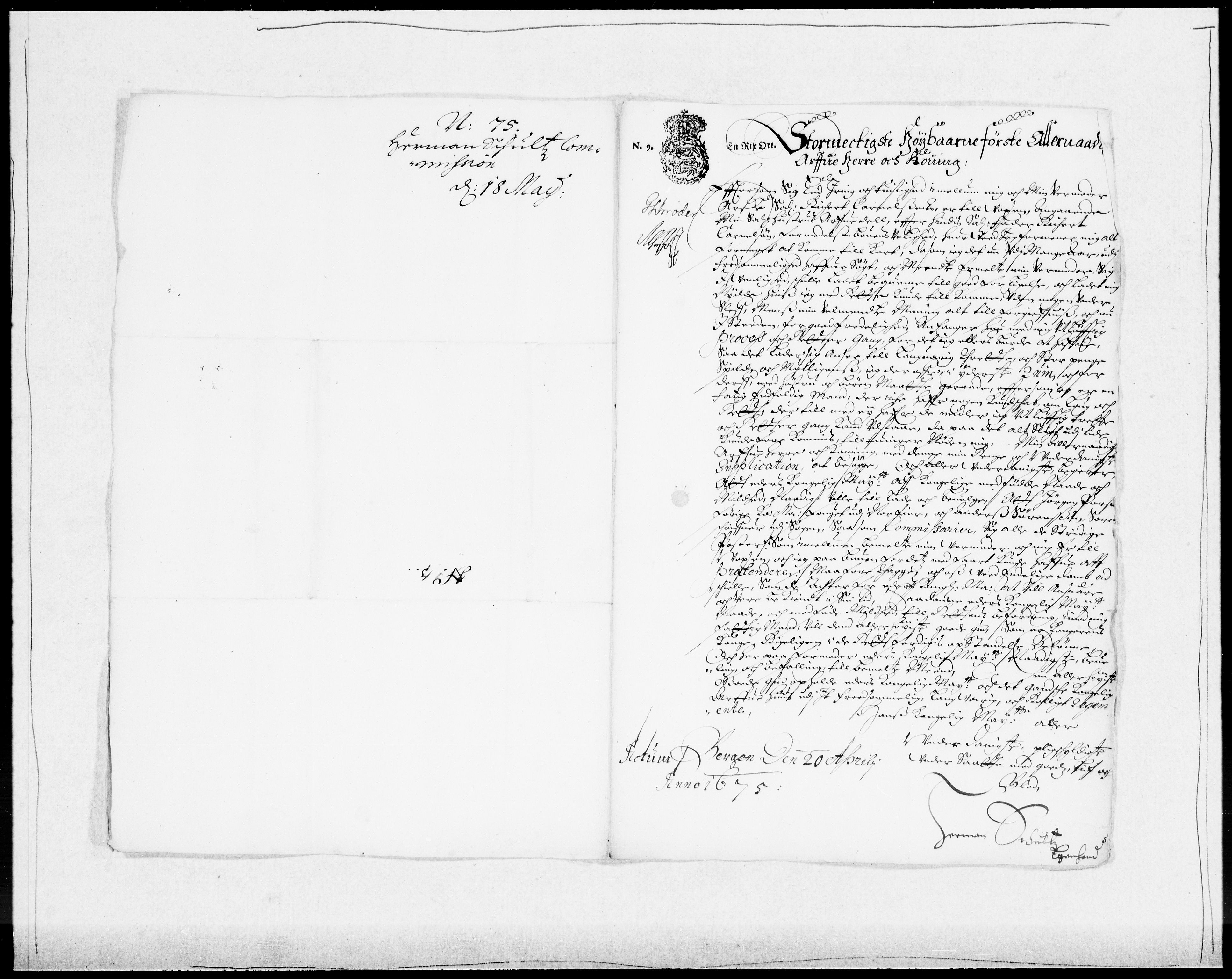 Danske Kanselli 1572-1799, AV/RA-EA-3023/F/Fc/Fcc/Fcca/L0032: Norske innlegg 1572-1799, 1674-1680, p. 208