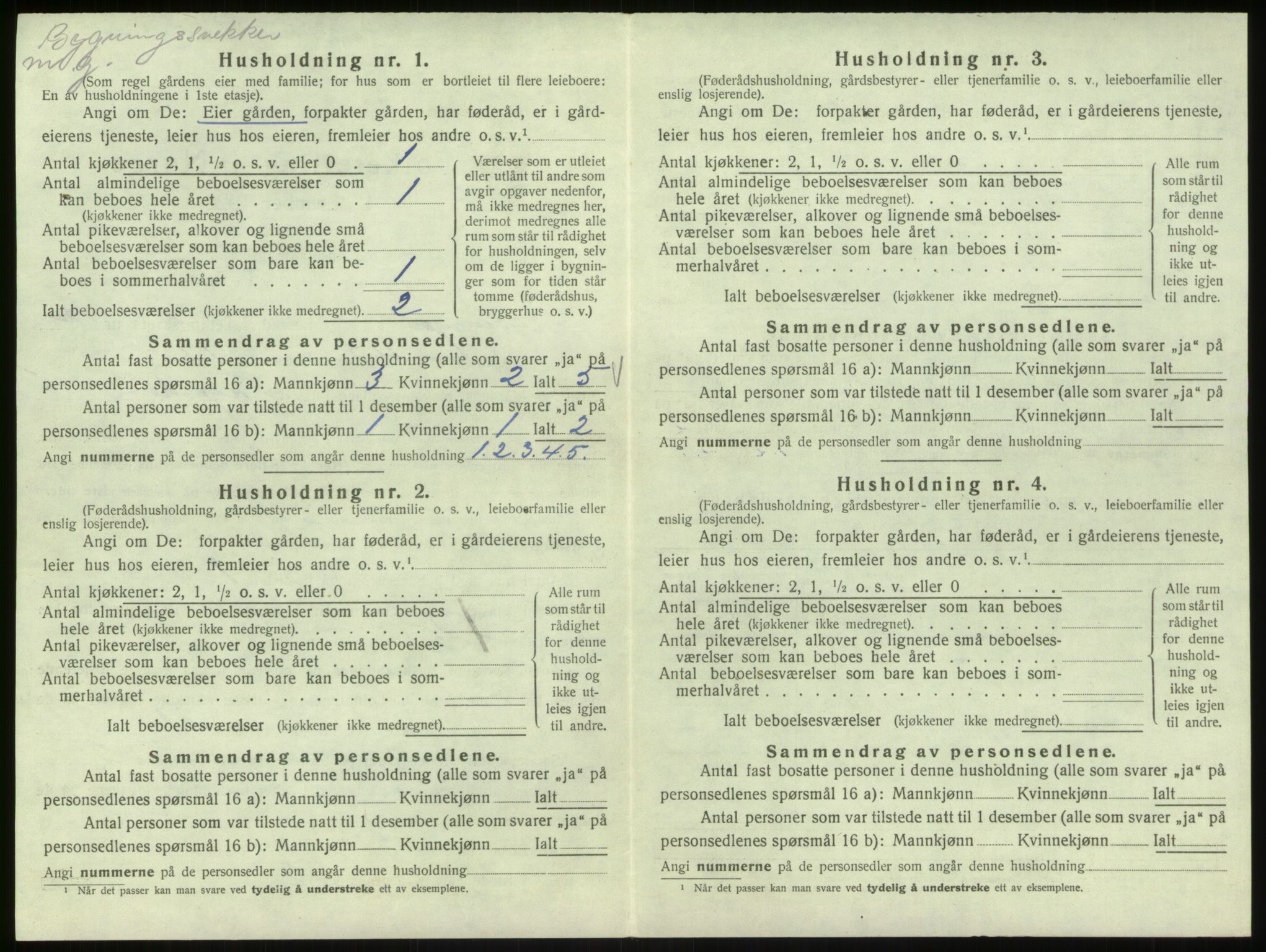 SAB, 1920 census for Hosanger, 1920, p. 667