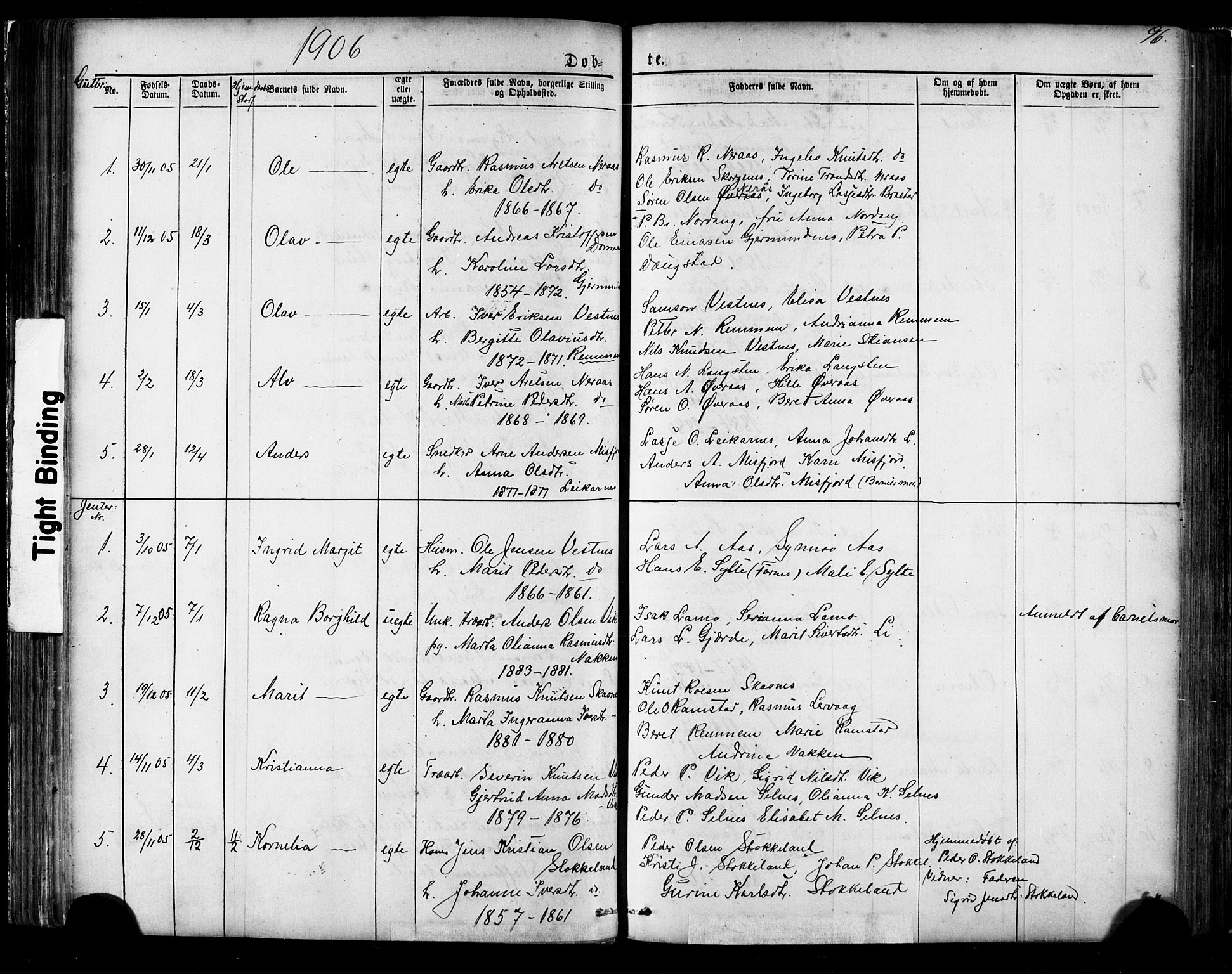 Ministerialprotokoller, klokkerbøker og fødselsregistre - Møre og Romsdal, AV/SAT-A-1454/539/L0536: Parish register (copy) no. 539C02, 1867-1913, p. 96