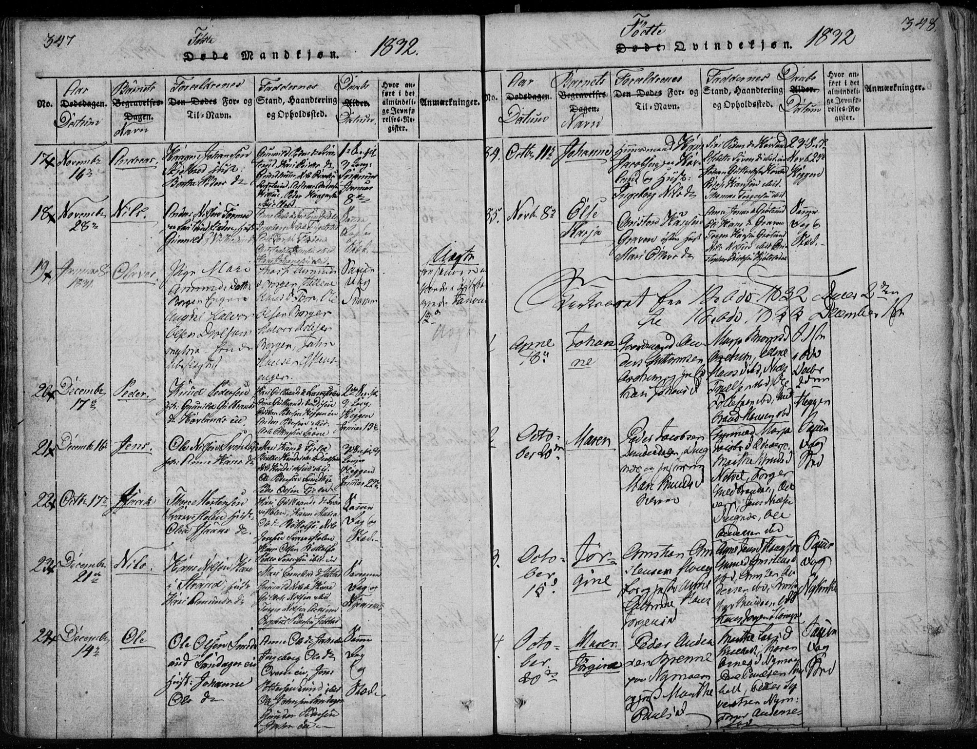 Modum kirkebøker, SAKO/A-234/F/Fa/L0005: Parish register (official) no. 5, 1824-1841, p. 347-348