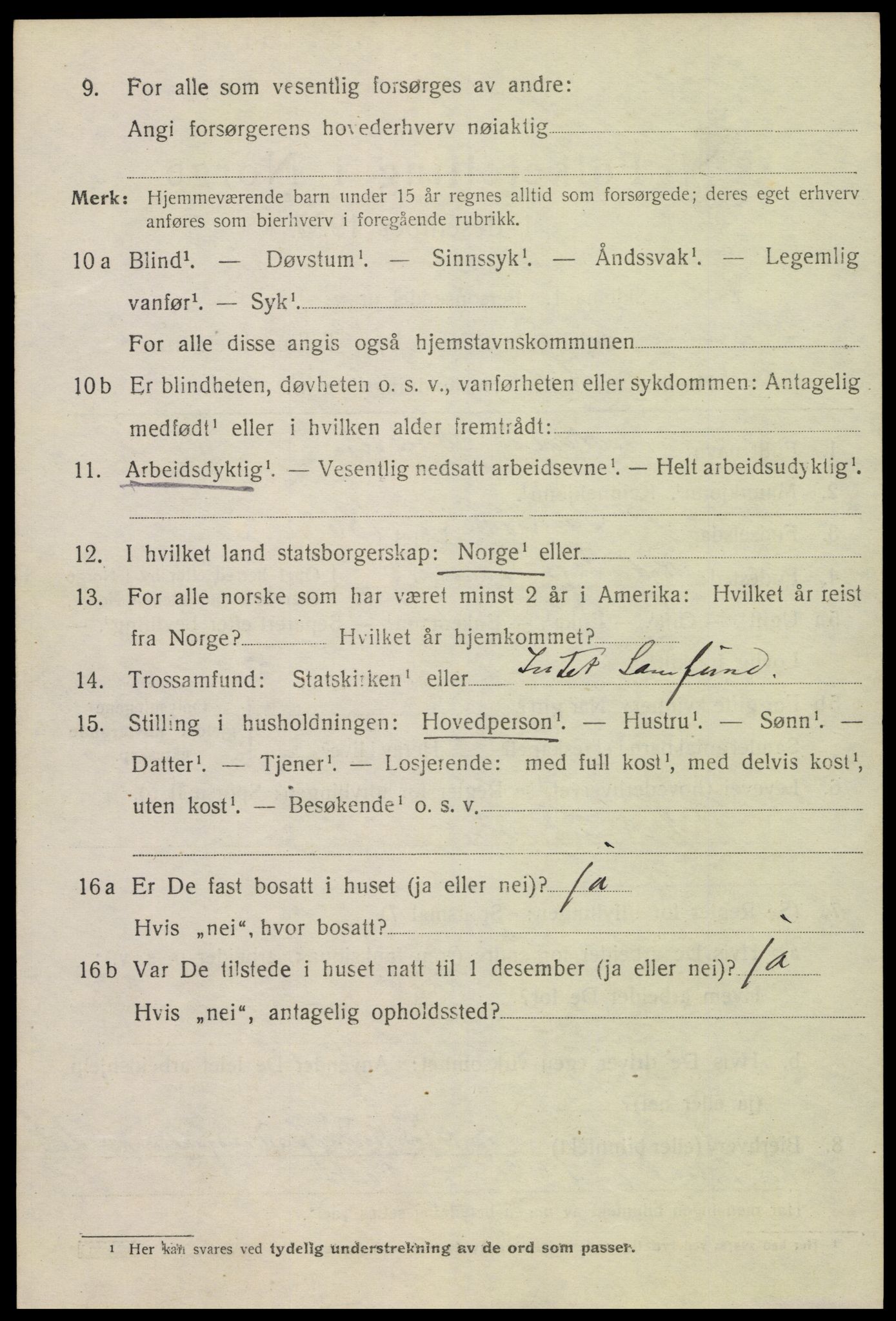 SAK, 1920 census for Flekkefjord, 1920, p. 3383