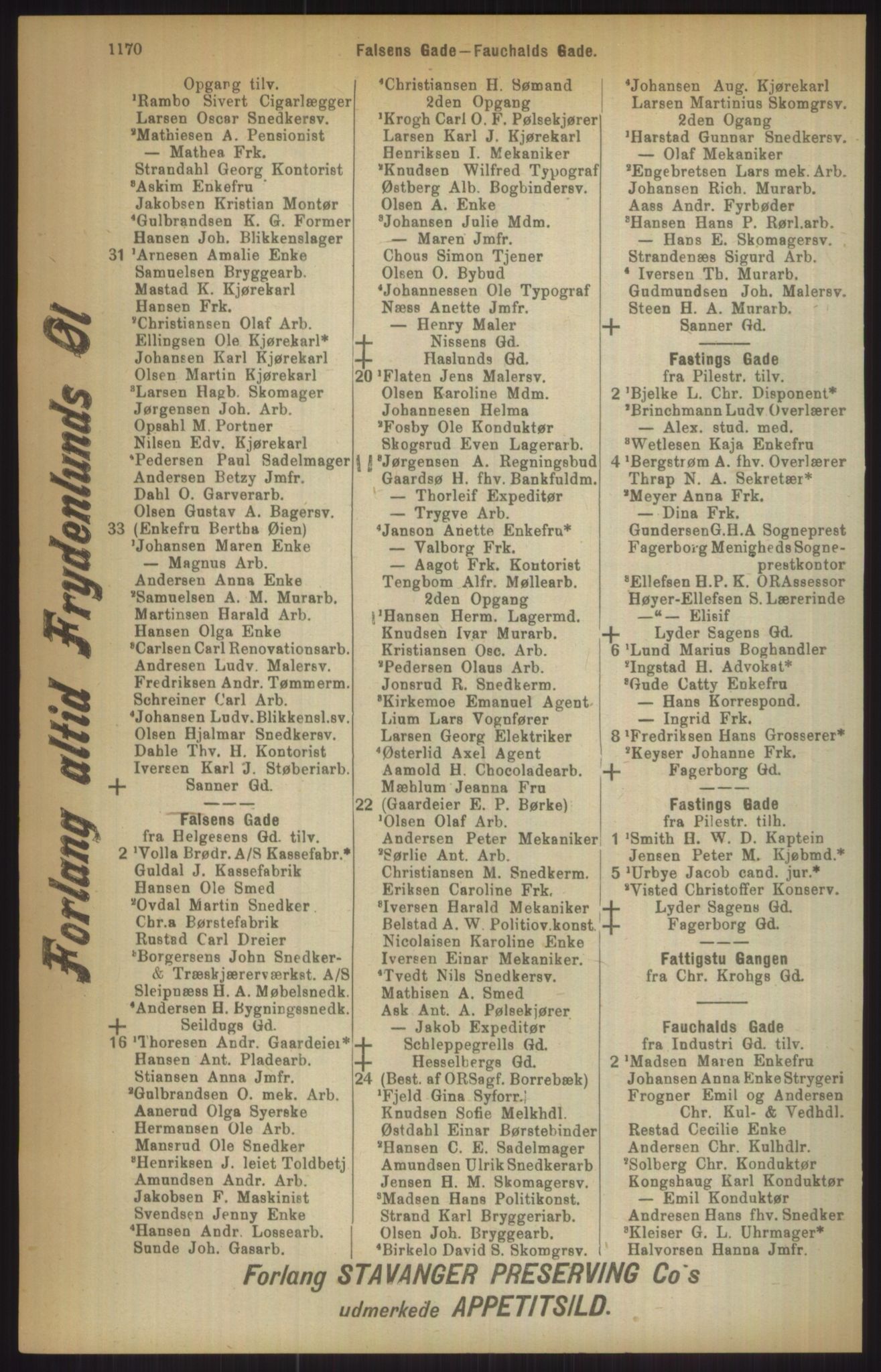 Kristiania/Oslo adressebok, PUBL/-, 1911, p. 1170