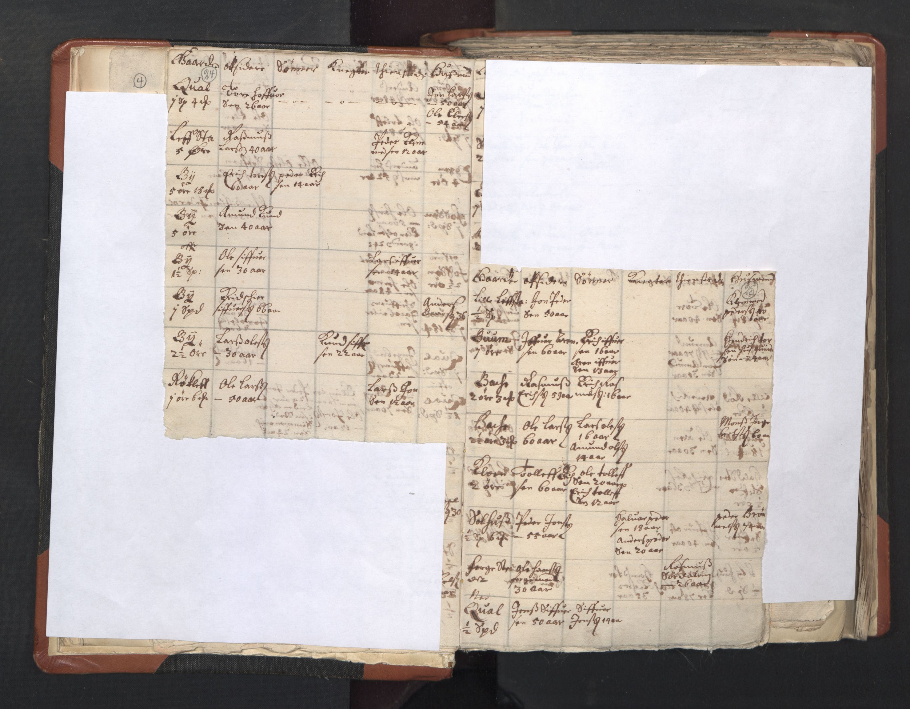 RA, Vicar's Census 1664-1666, no. 31: Dalane deanery, 1664-1666, p. 24-25