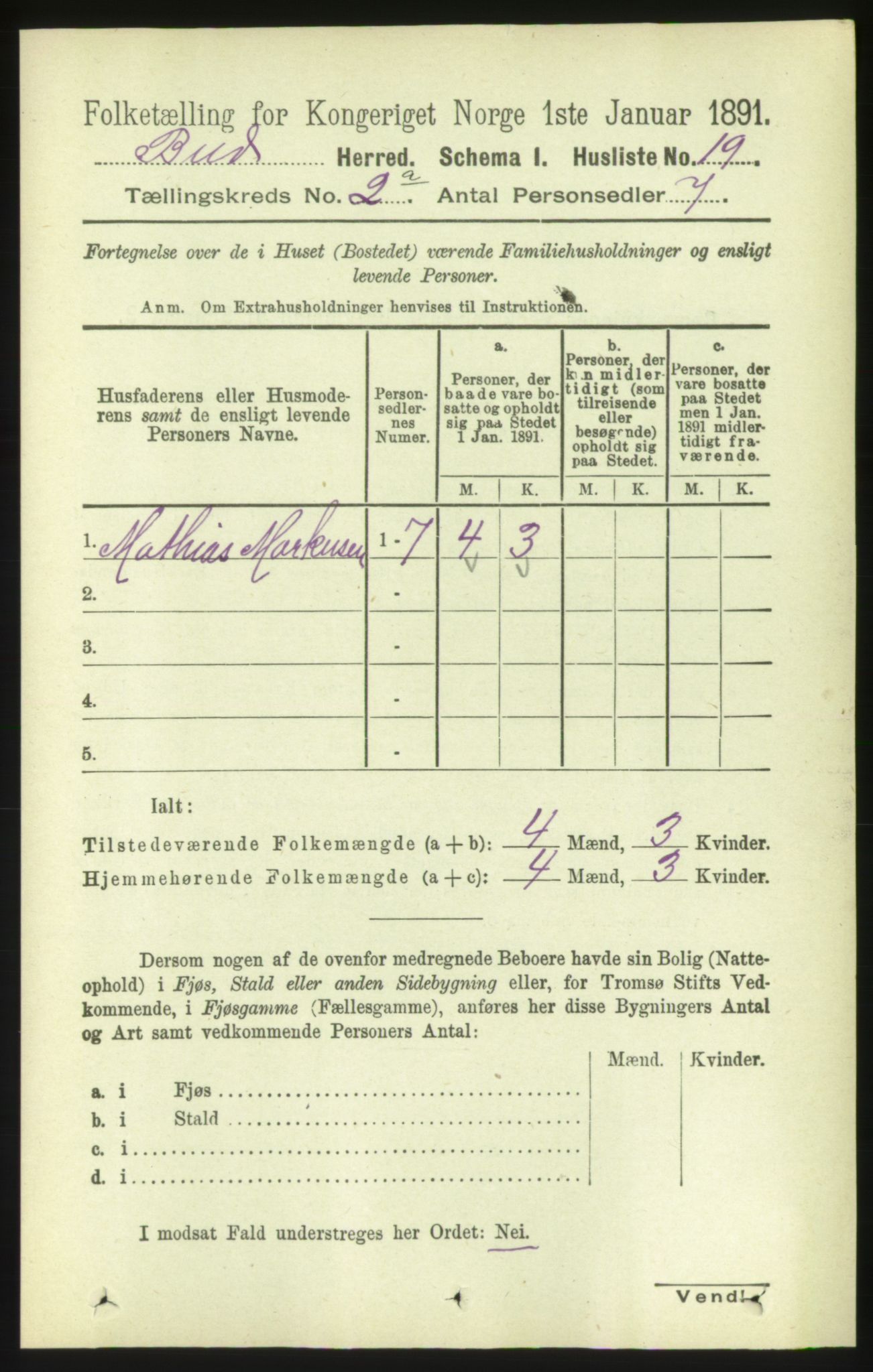 RA, 1891 census for 1549 Bud, 1891, p. 668