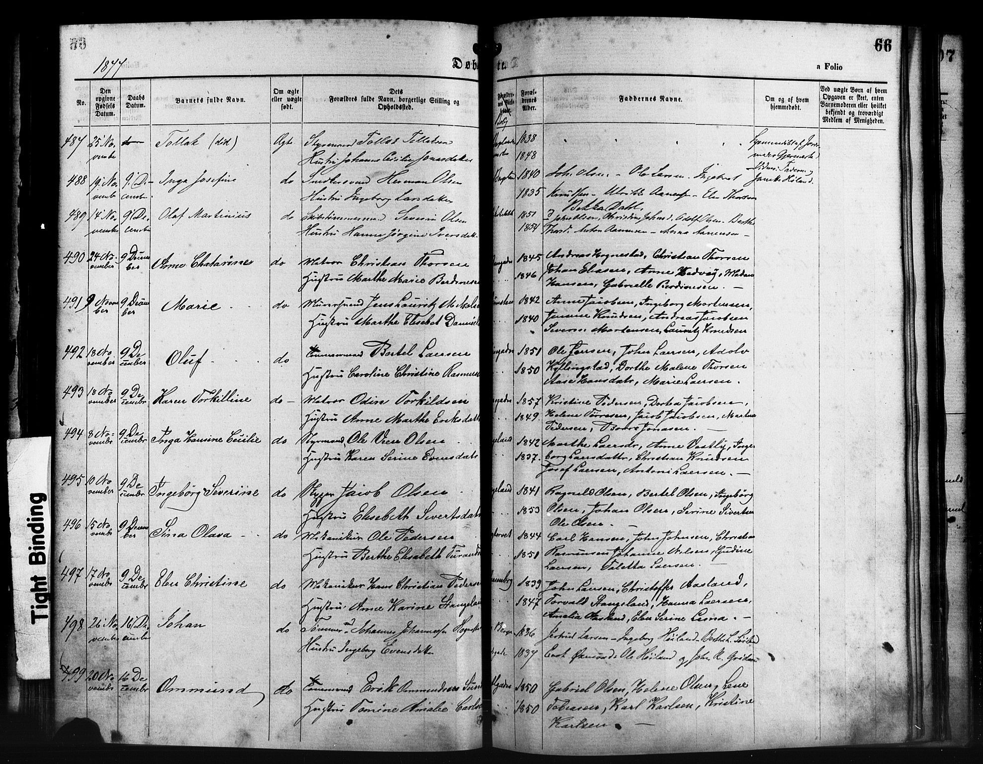 St. Petri sokneprestkontor, AV/SAST-A-101813/001/30/30BA/L0014: Parish register (official) no. A 14, 1876-1879, p. 66