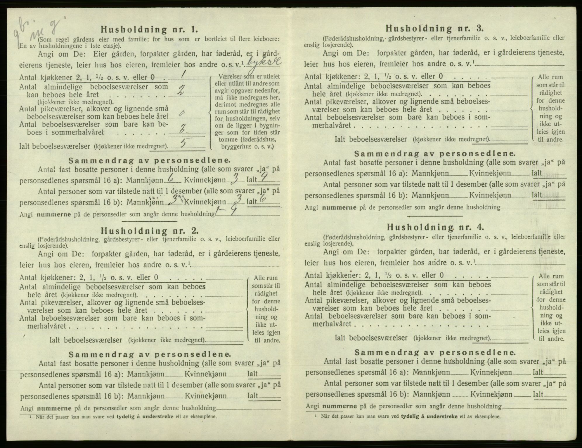 SAB, 1920 census for Fusa, 1920, p. 134