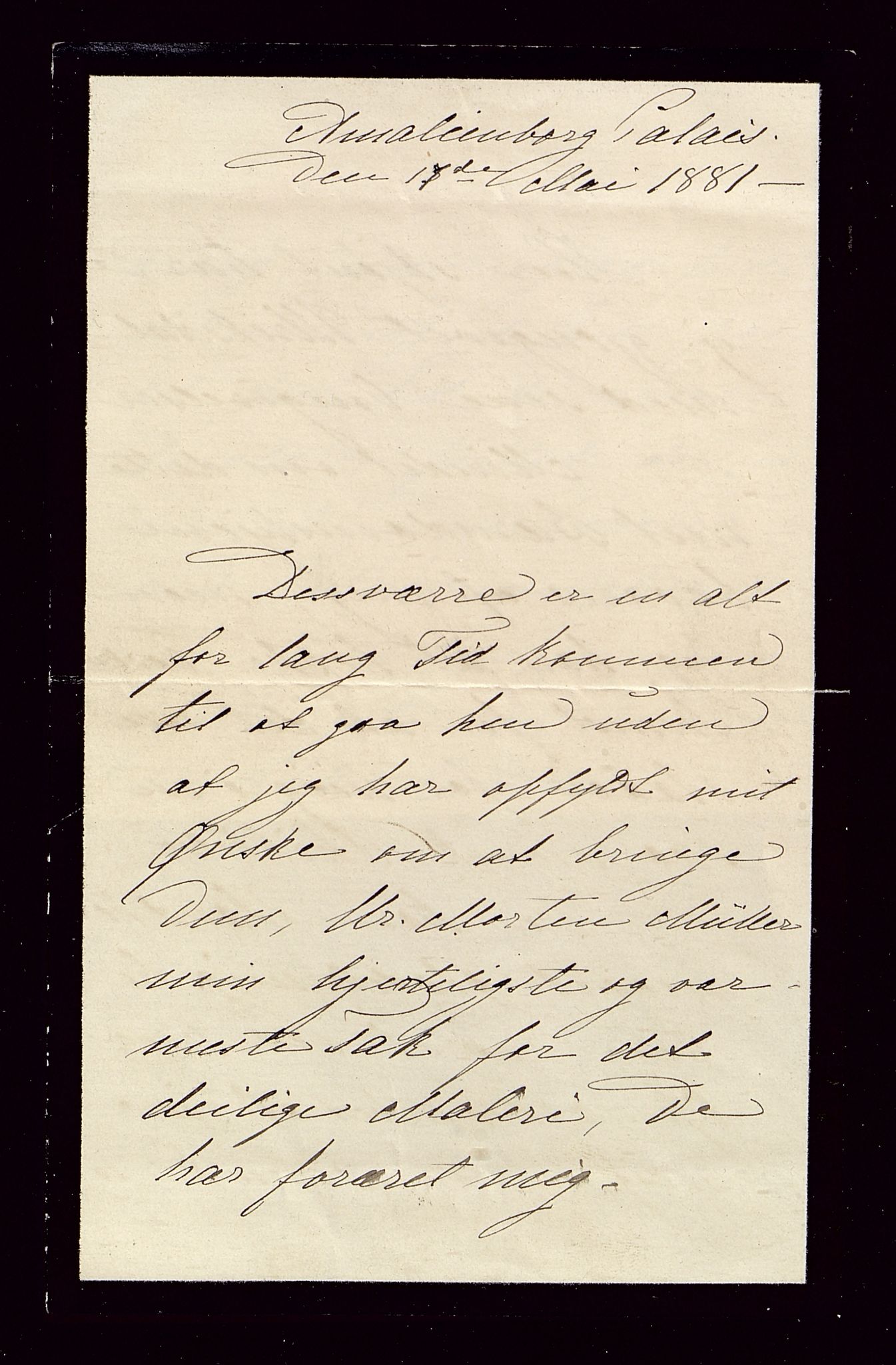 Øvre Amla, gnr. 106, VLFK/SFF-2013149/E/Eb/L0001/0025: Autografer utenlandske / Louise, Dronning av Danmark (1851-), 1881