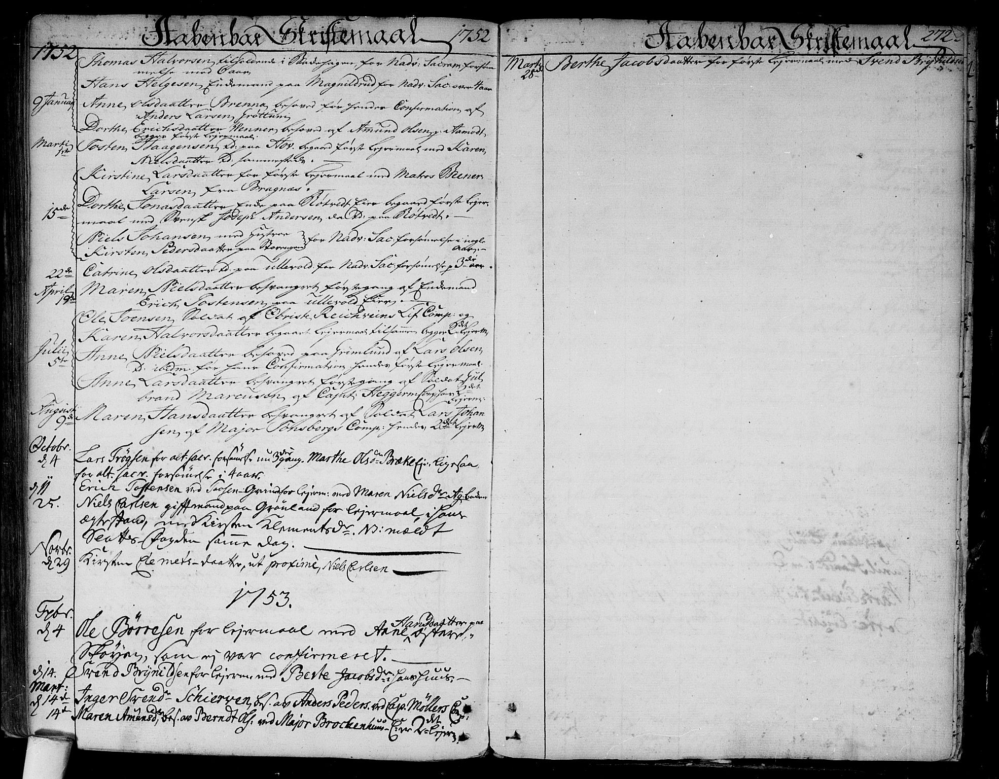Aker prestekontor kirkebøker, SAO/A-10861/F/L0008: Parish register (official) no. 8, 1749-1765, p. 272