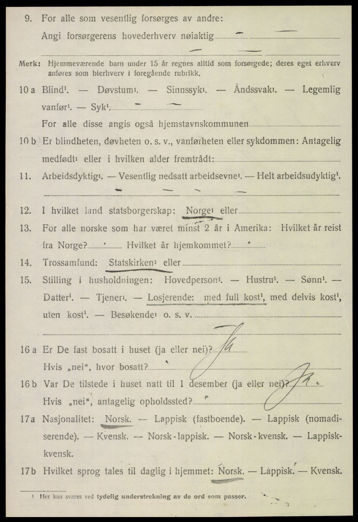 SAT, 1920 census for Leksvik, 1920, p. 2397