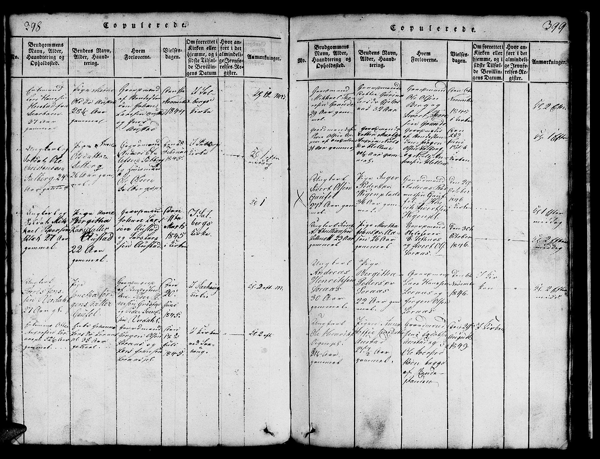 Ministerialprotokoller, klokkerbøker og fødselsregistre - Nord-Trøndelag, AV/SAT-A-1458/731/L0310: Parish register (copy) no. 731C01, 1816-1874, p. 398-399