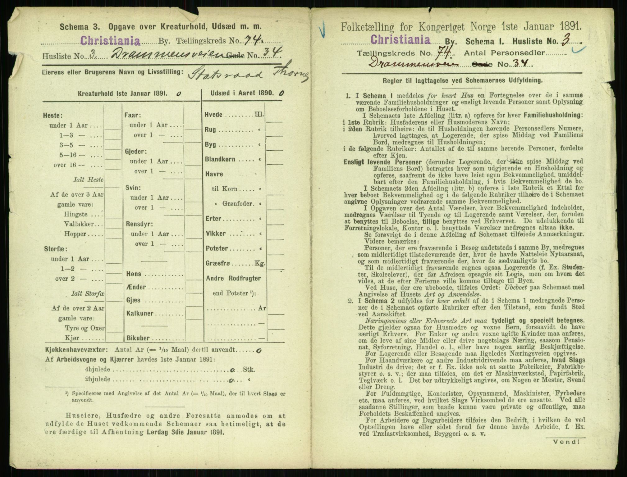 RA, 1891 census for 0301 Kristiania, 1891, p. 39605