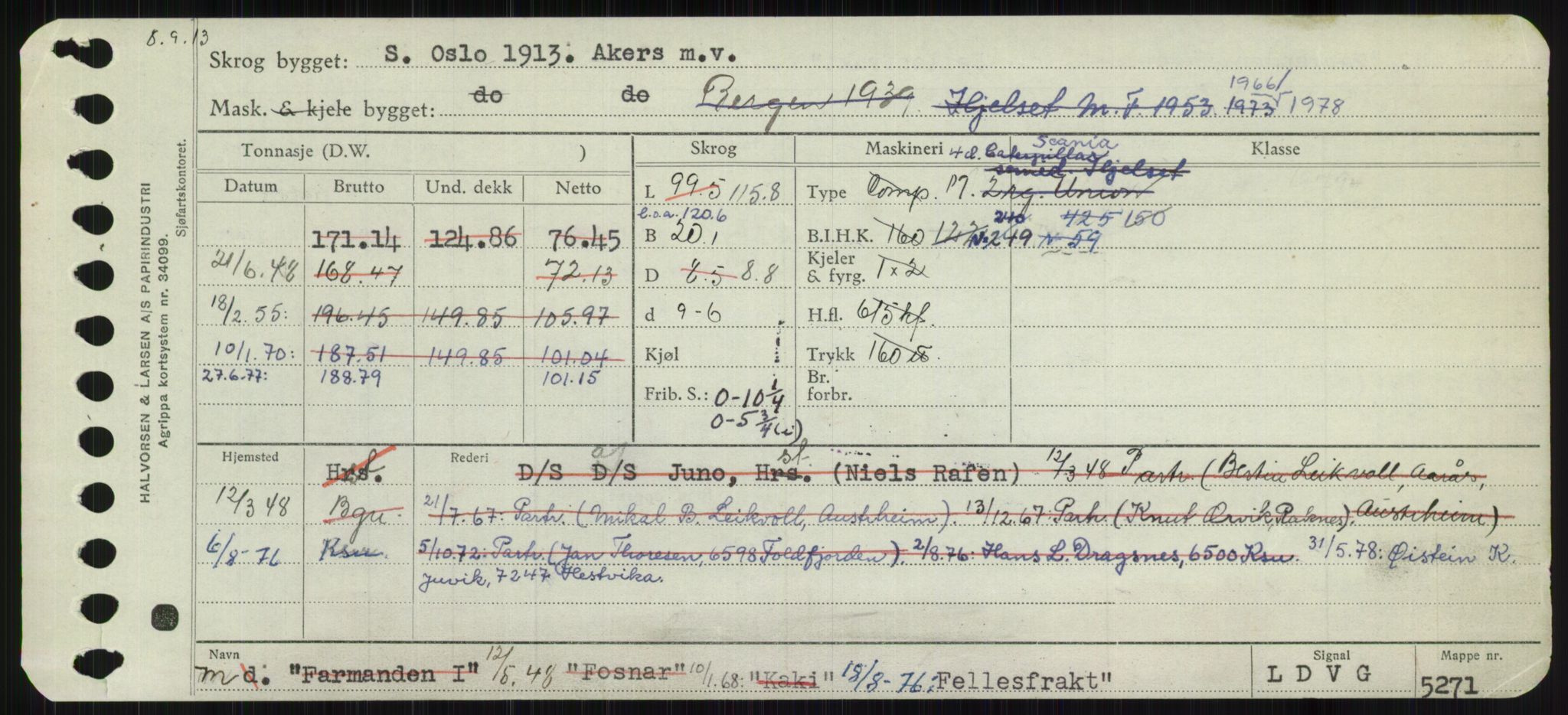 Sjøfartsdirektoratet med forløpere, Skipsmålingen, RA/S-1627/H/Ha/L0002/0001: Fartøy, Eik-Hill / Fartøy, Eik-F, p. 379