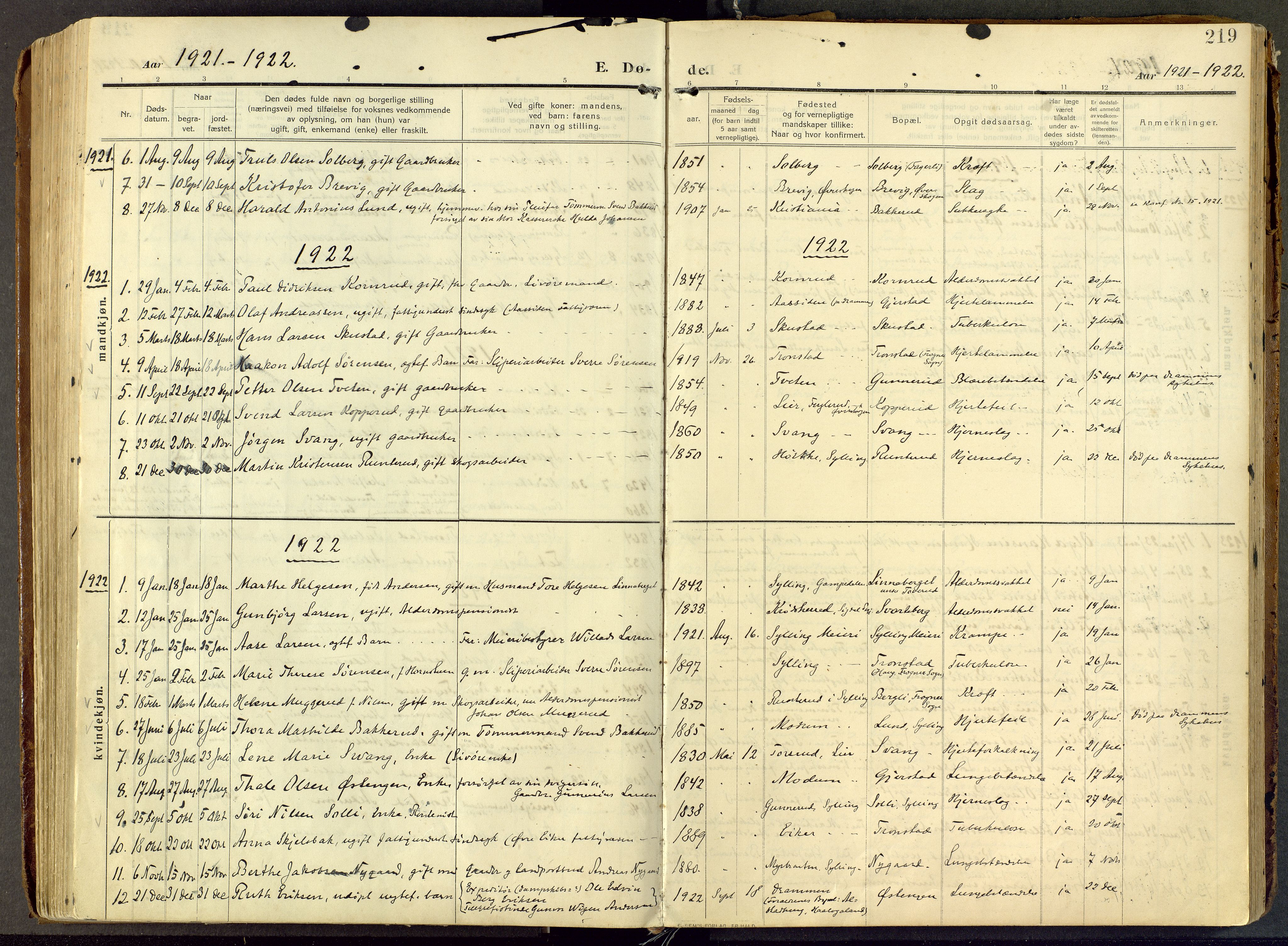Parish register (official) no. III 1, 1910-1936, p. 219