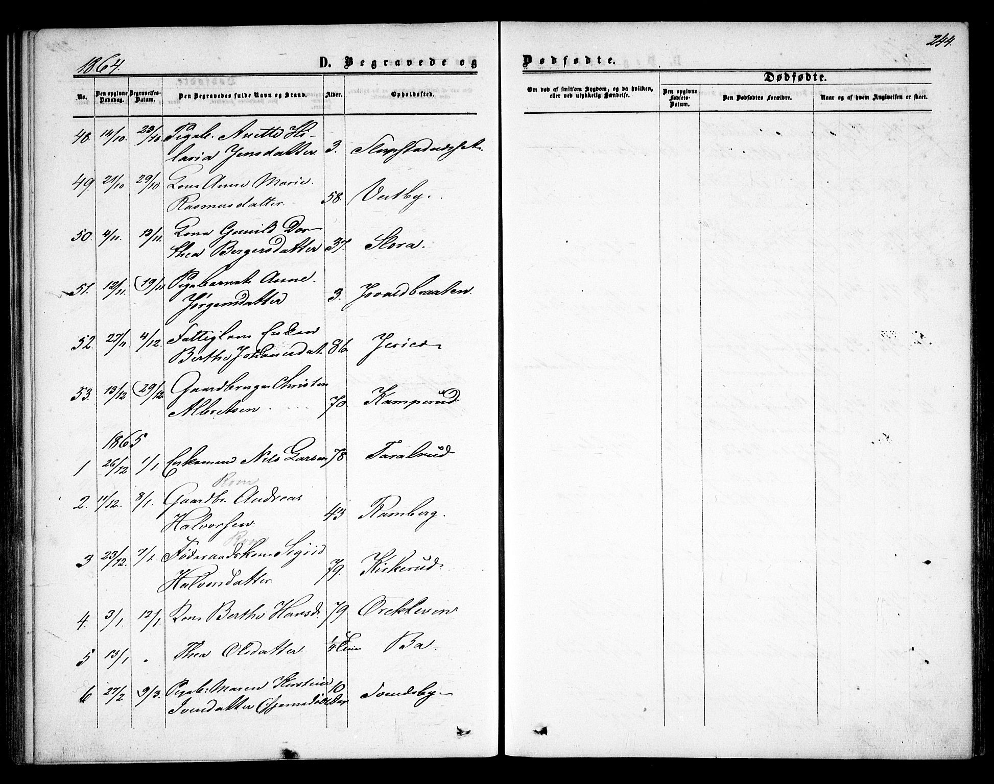 Rødenes prestekontor Kirkebøker, AV/SAO-A-2005/F/Fa/L0007: Parish register (official) no. I 7, 1860-1869, p. 244