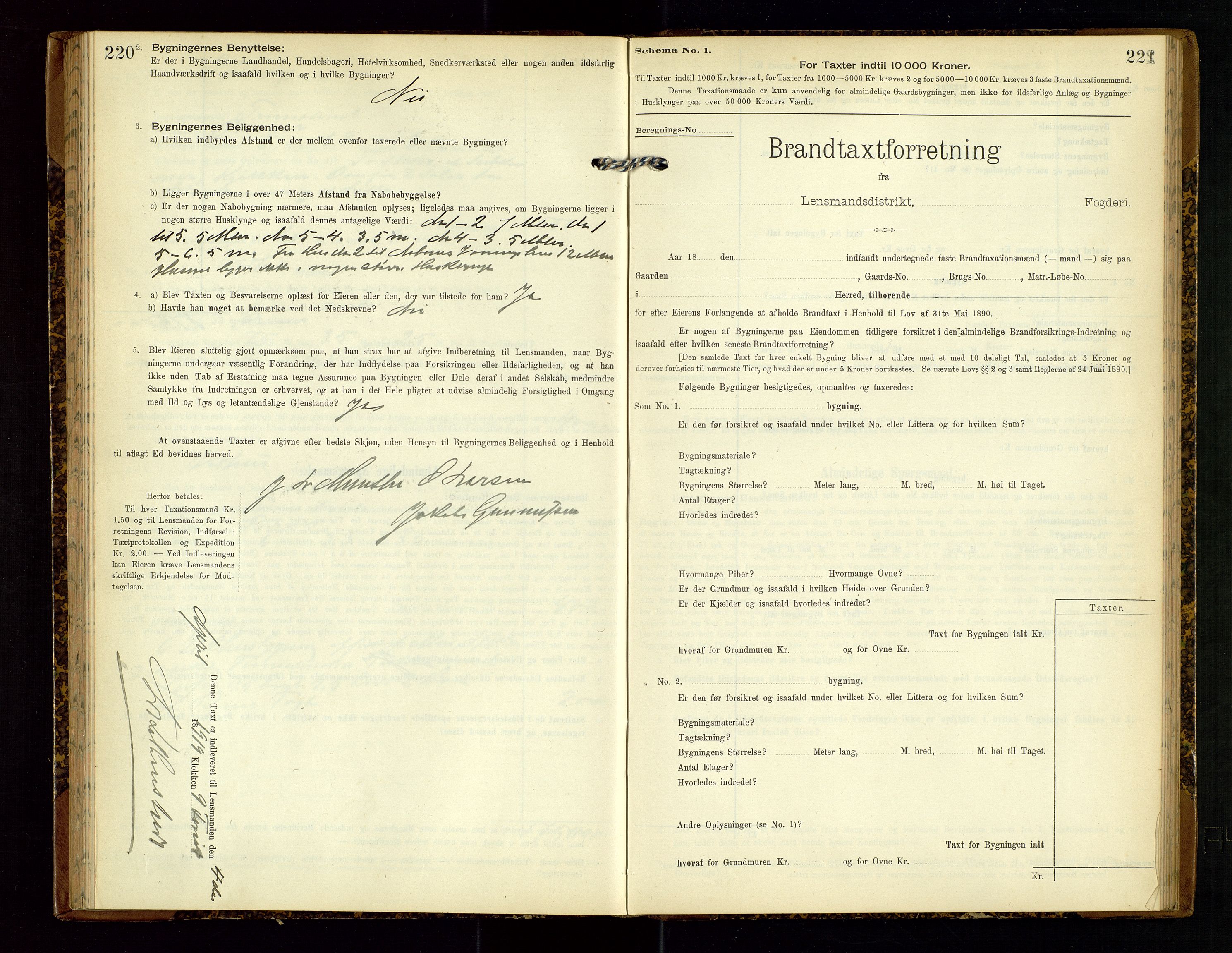 Hjelmeland lensmannskontor, SAST/A-100439/Gob/L0002: "Brandtaxationsprotokol", 1904-1920, p. 220-221