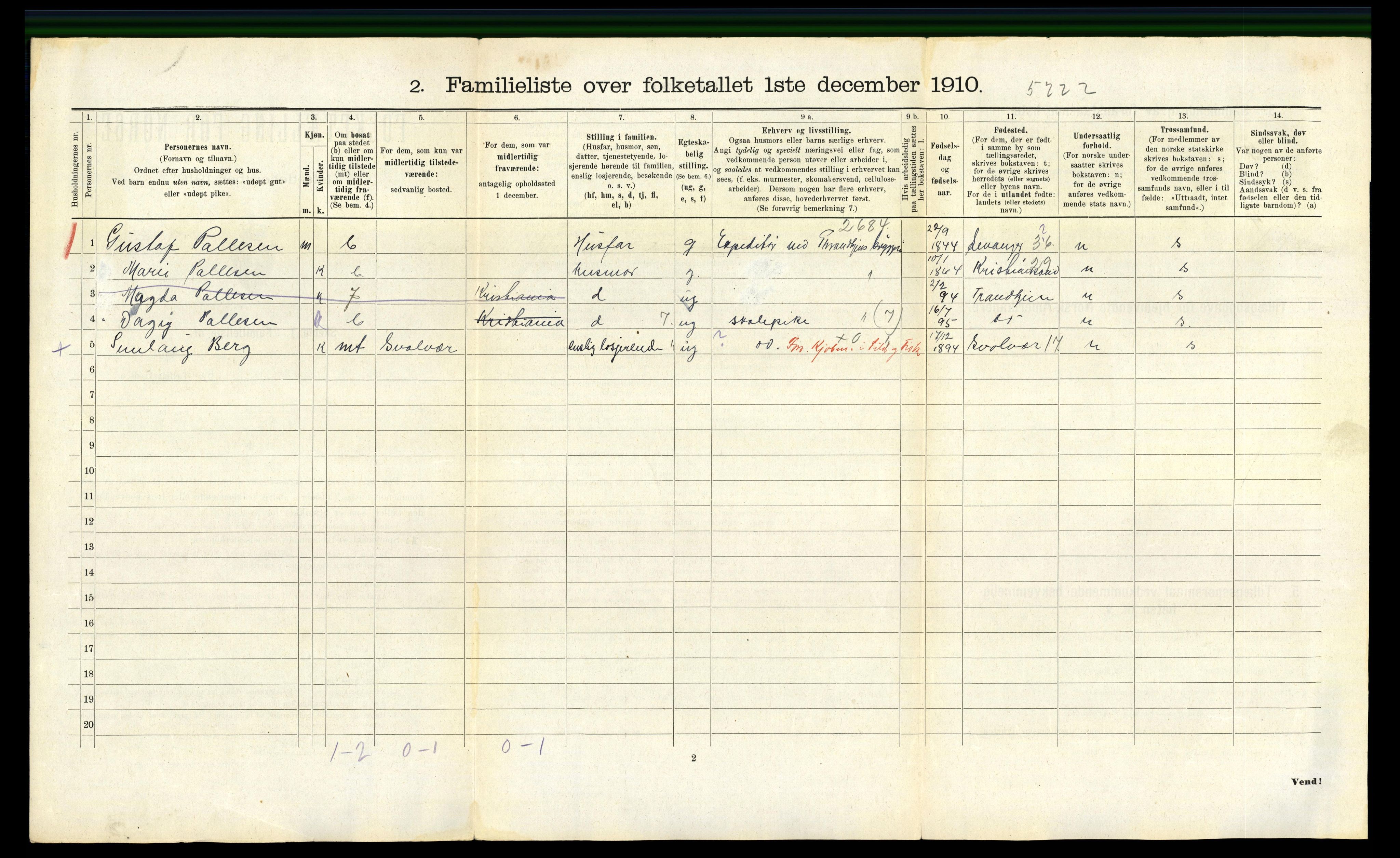 RA, 1910 census for Trondheim, 1910, p. 7336