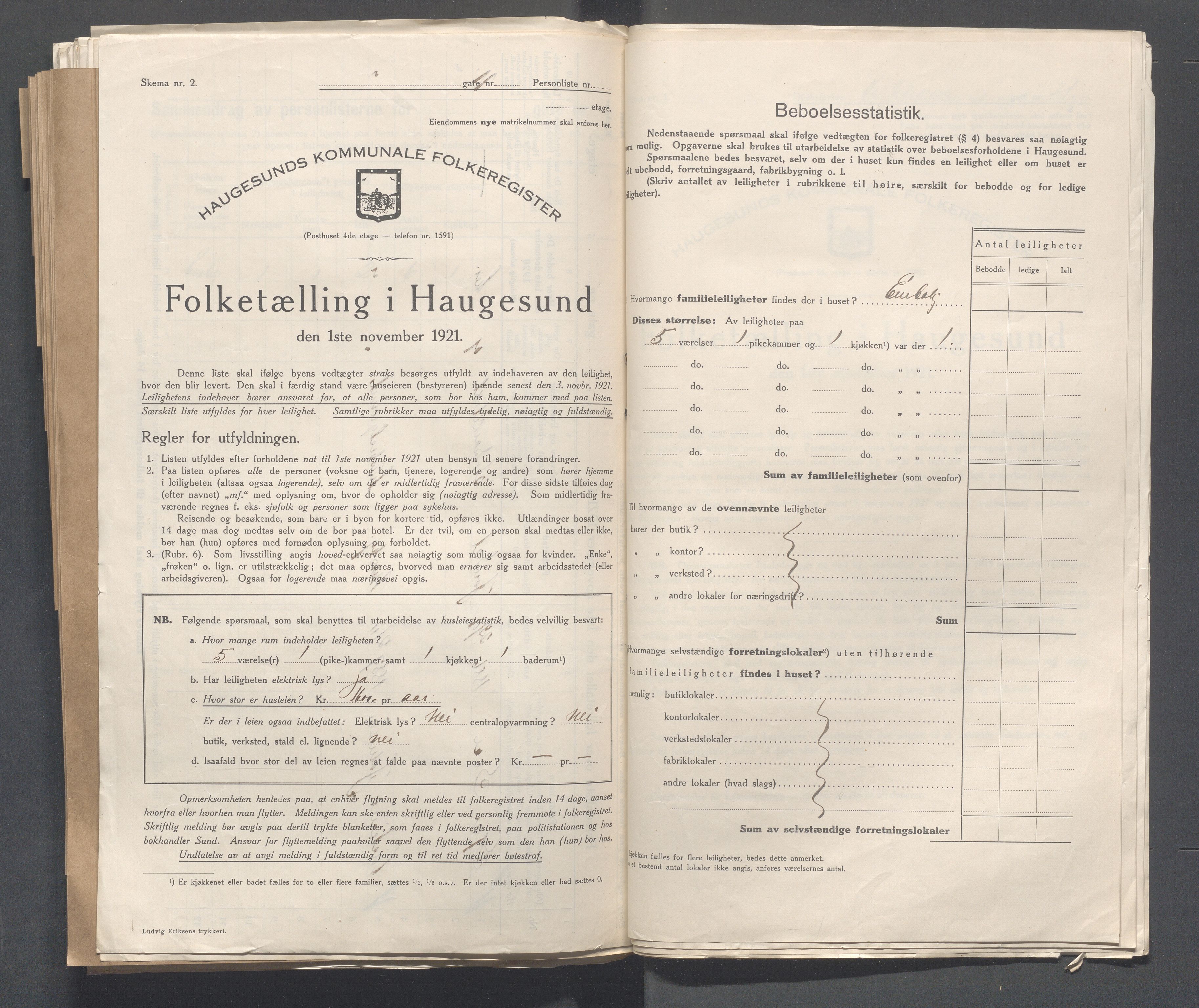 IKAR, Local census 1.11.1921 for Haugesund, 1921, p. 5525