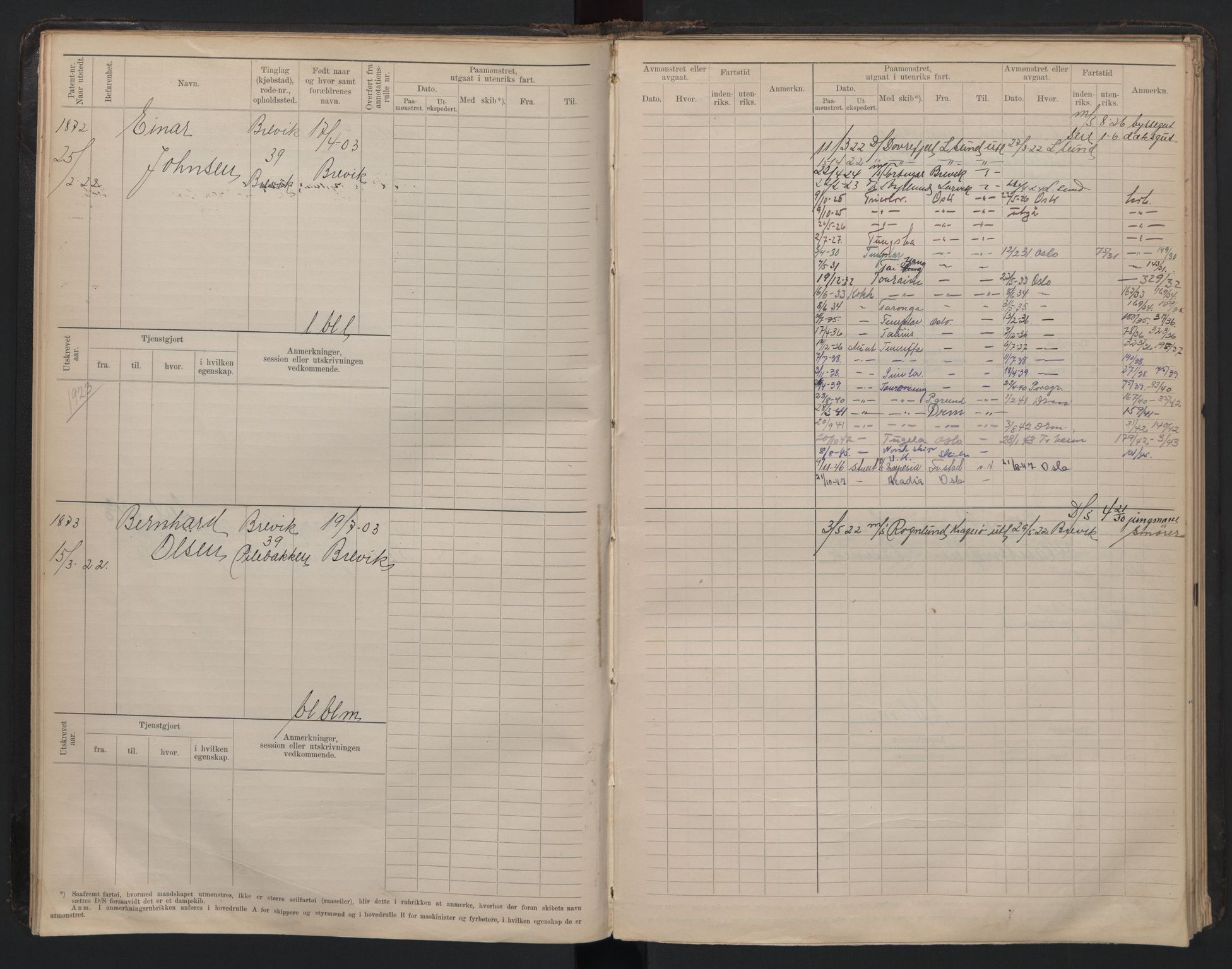 Brevik innrulleringskontor, AV/SAKO-A-833/F/Fb/L0006: Hovedrulle, 1916-1948, p. 27