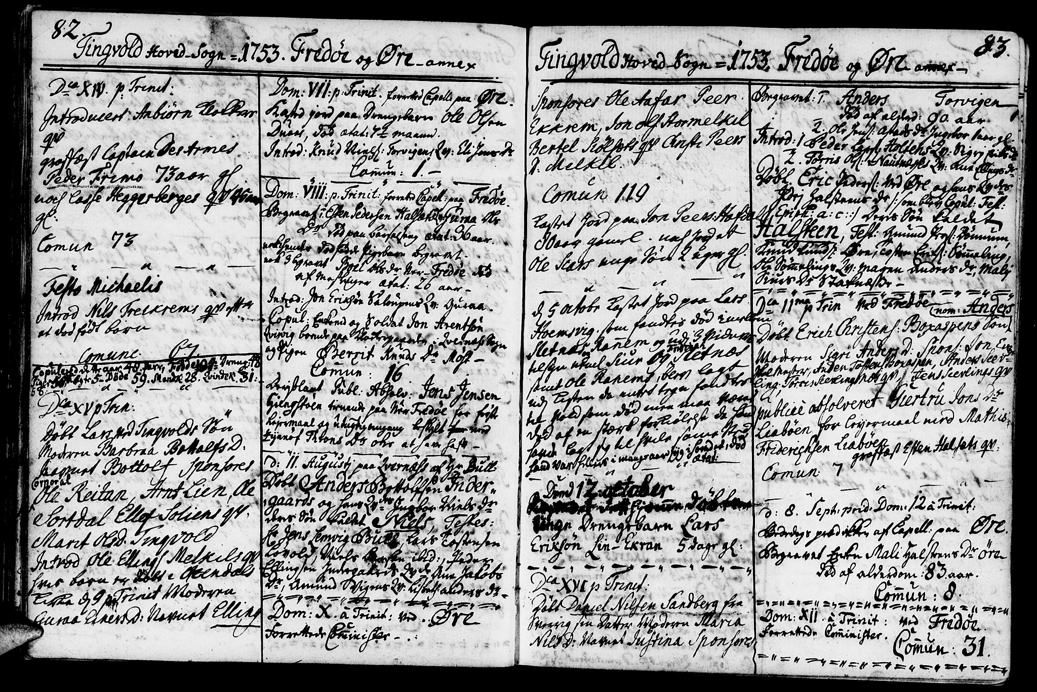 Ministerialprotokoller, klokkerbøker og fødselsregistre - Møre og Romsdal, SAT/A-1454/586/L0979: Parish register (official) no. 586A05, 1751-1776, p. 82-83