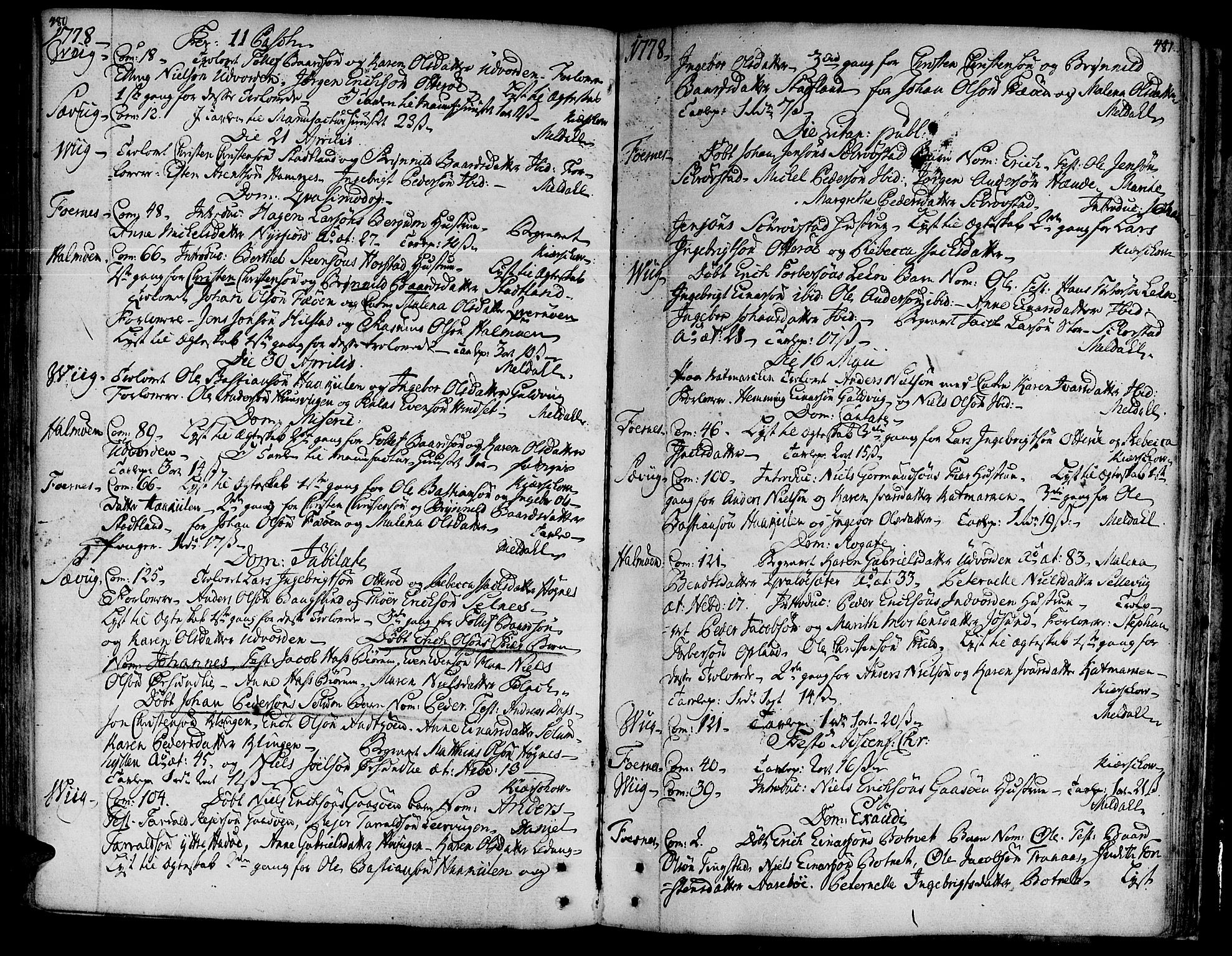 Ministerialprotokoller, klokkerbøker og fødselsregistre - Nord-Trøndelag, SAT/A-1458/773/L0607: Parish register (official) no. 773A01, 1751-1783, p. 480-481