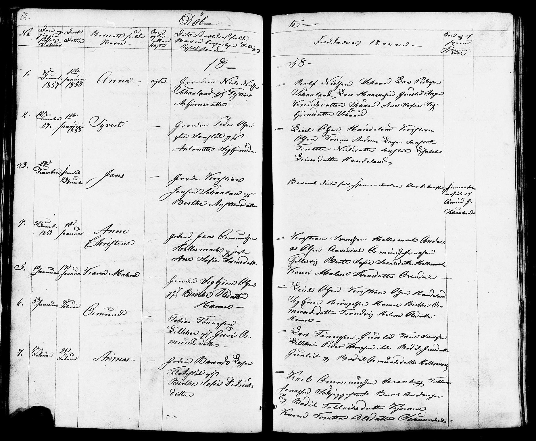 Lund sokneprestkontor, AV/SAST-A-101809/S07/L0003: Parish register (copy) no. B 3, 1848-1885, p. 52