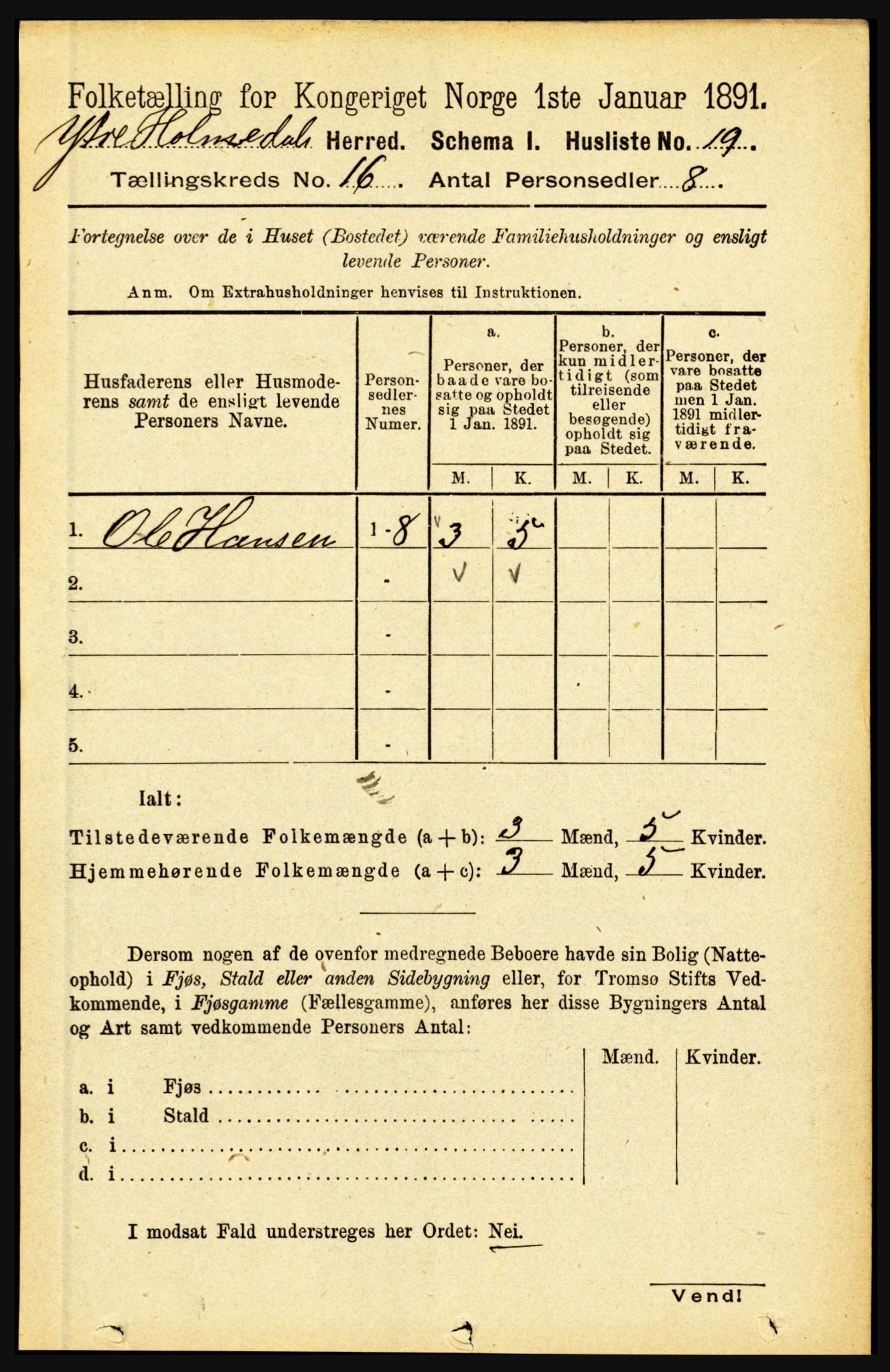 RA, 1891 census for 1429 Ytre Holmedal, 1891, p. 4215